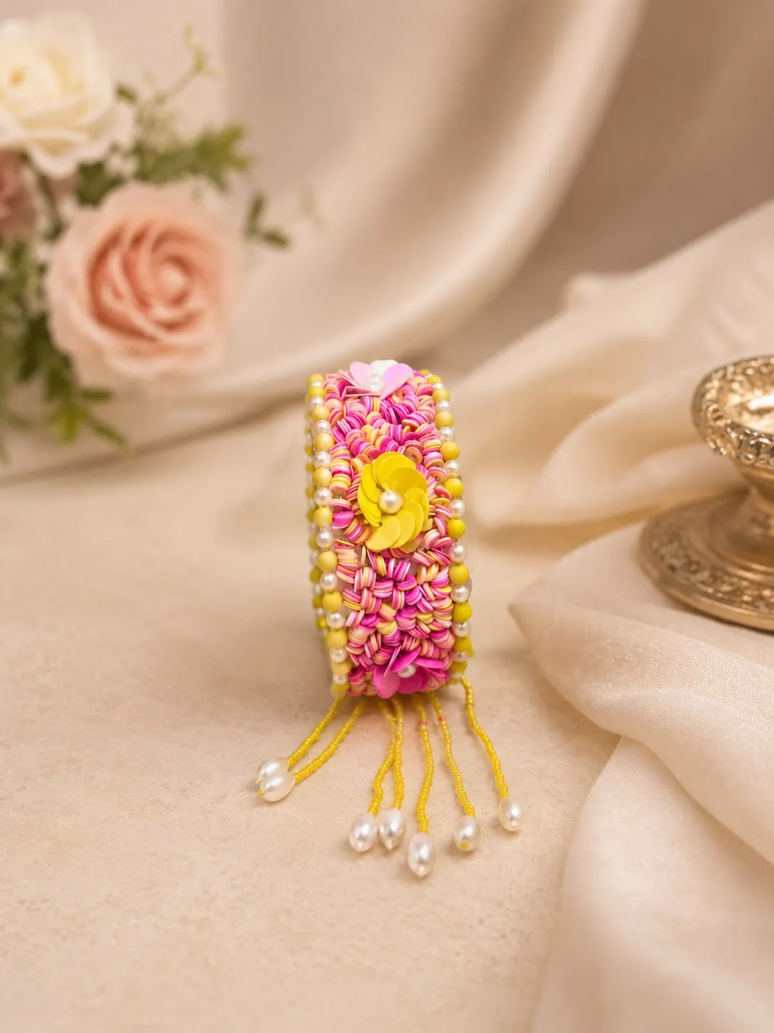 Neon Blossom Pearl Bracelet (Pack Of 2)