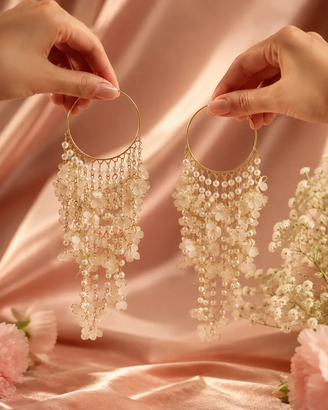 Pearl Blossom Hoop (Pack Of 2)