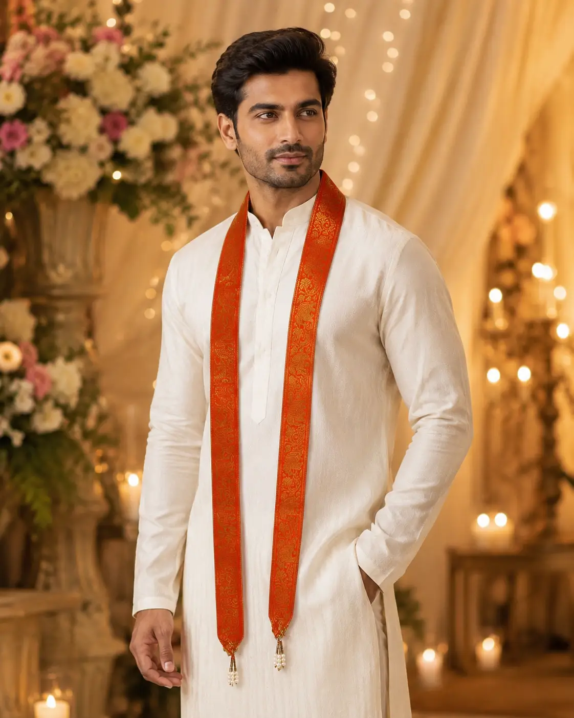 Red Banarsi Milni Mala (Pack Of 10)