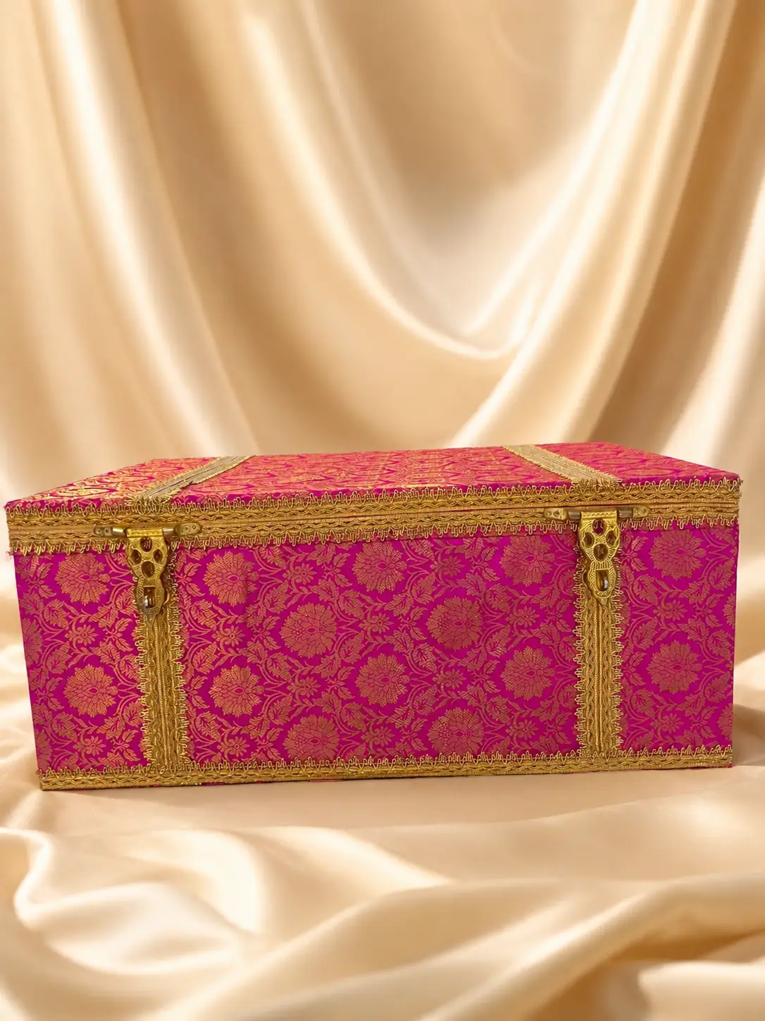 Royal Pink Brocade Trousseau Box