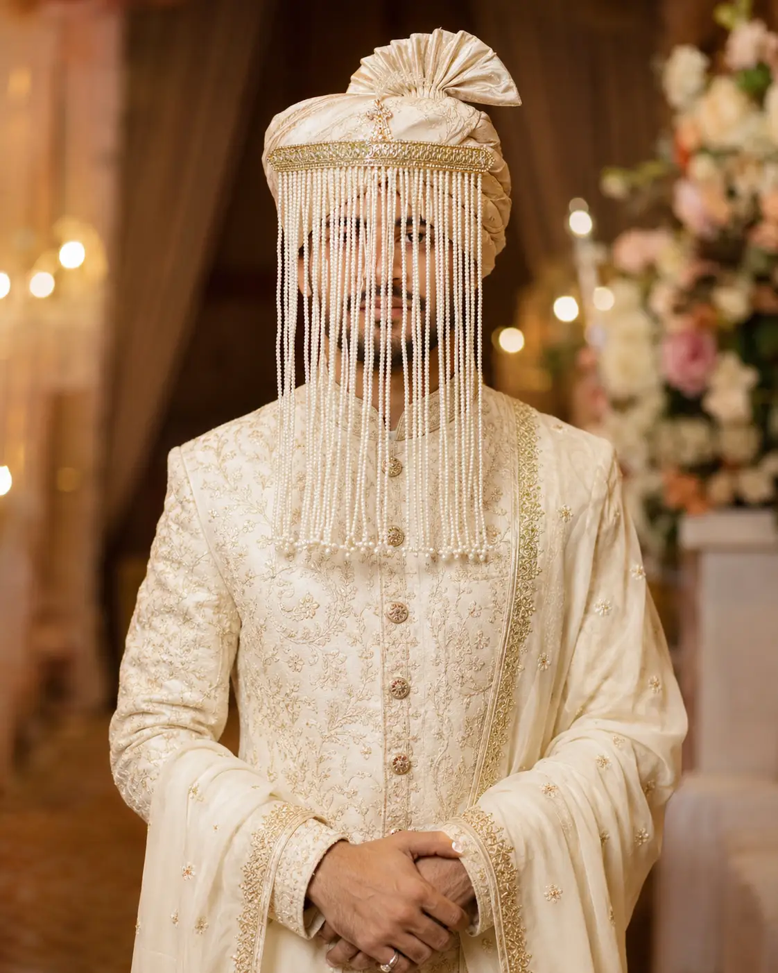 Classic Pearl Groom Sehra