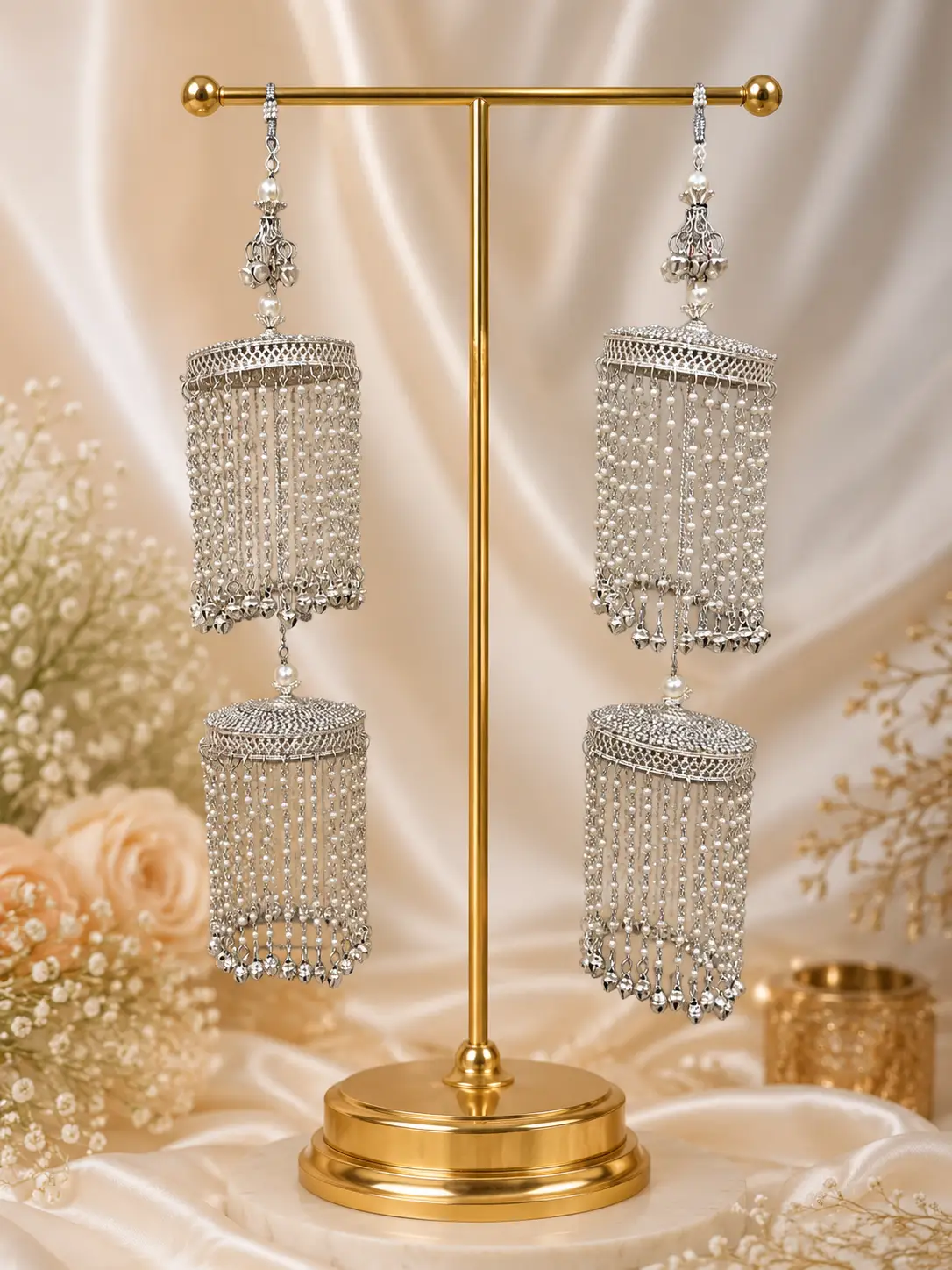 Pearl Cascade Bridal Kaleera Pair
