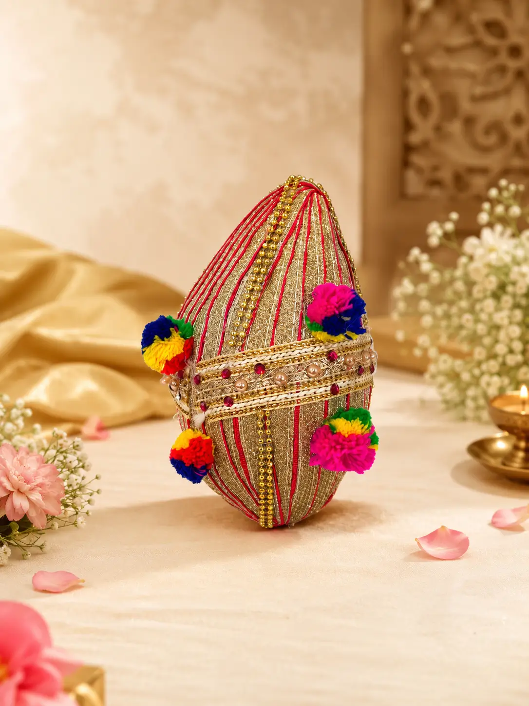 Festive Gota Patti Shagun Nariyal