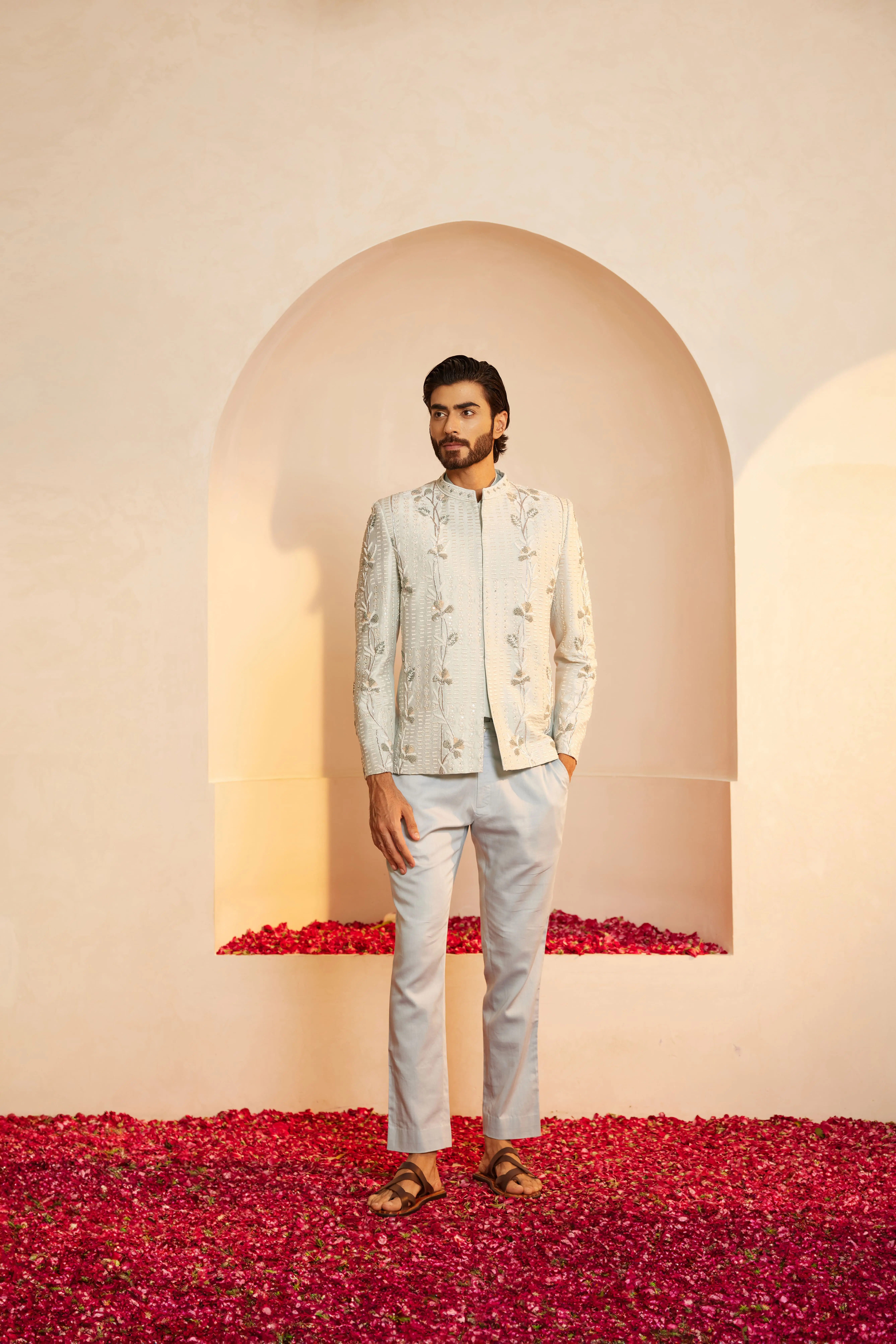 Powder Blue Bandgala Set