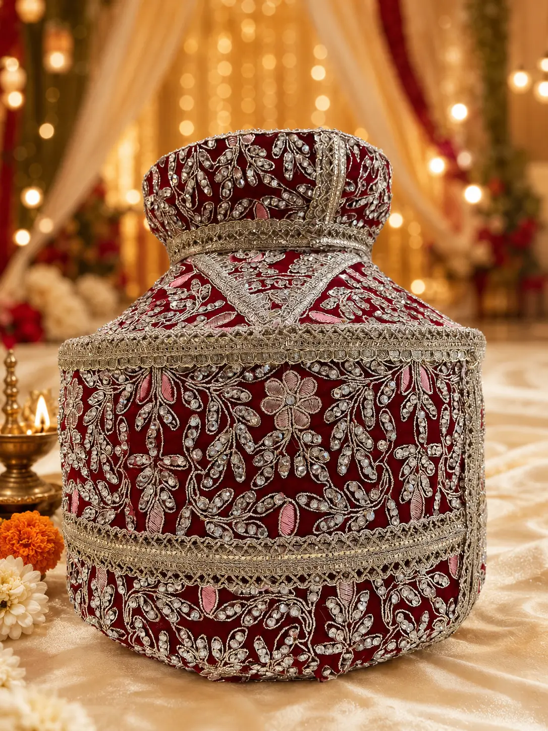 Royal Crimson Bridal Ghroli