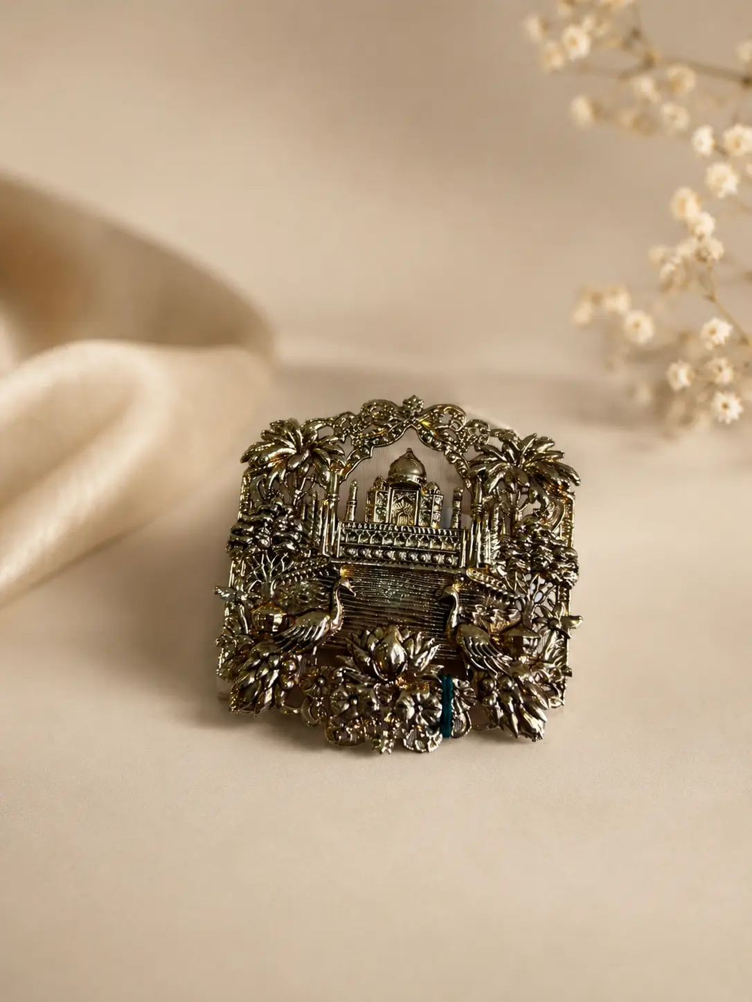 Peacock Taj Brooch