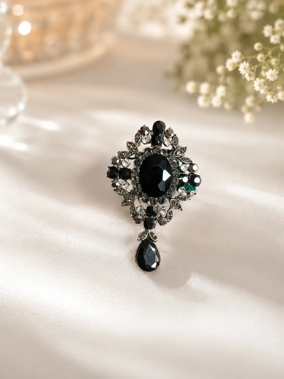 Midnight Regal Drop Brooch
