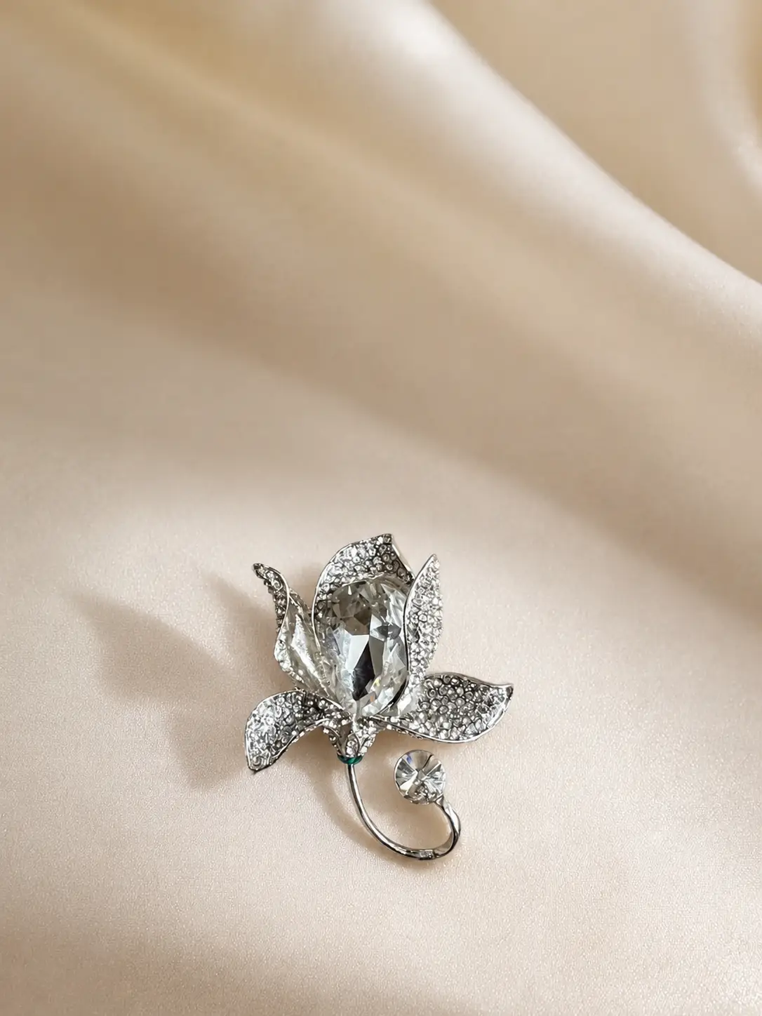 Crystal Lotus Bloom Brooch