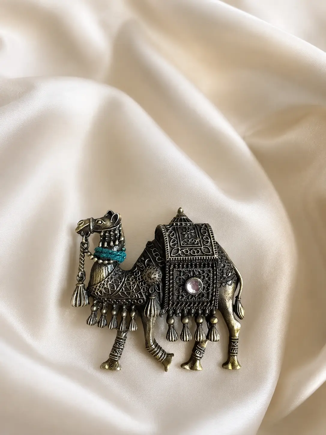 Regal Tribal Elephant Brooch