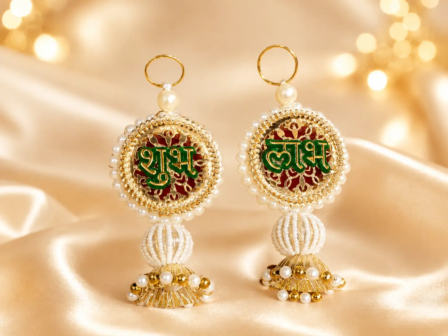 Shubh Labh Pearl Hanging Pair