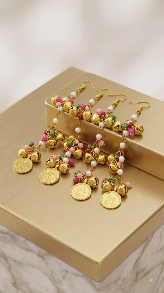 Coloured Coin Hair Chain