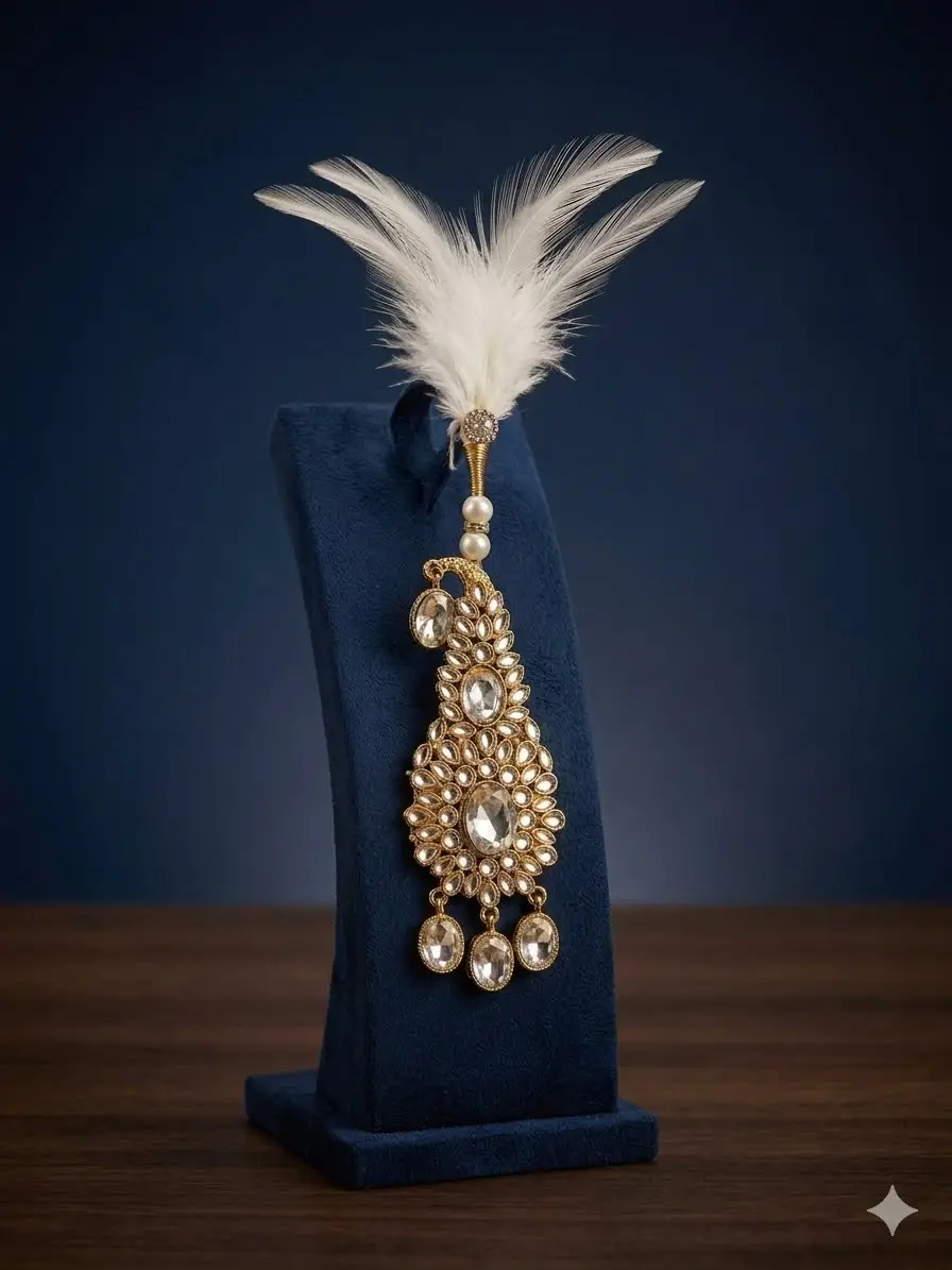 Kundan Feather Kalgi