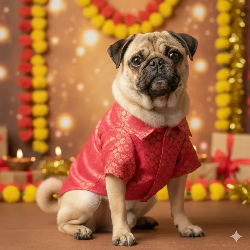 Pink Occasion Wear Shirt For Dogs