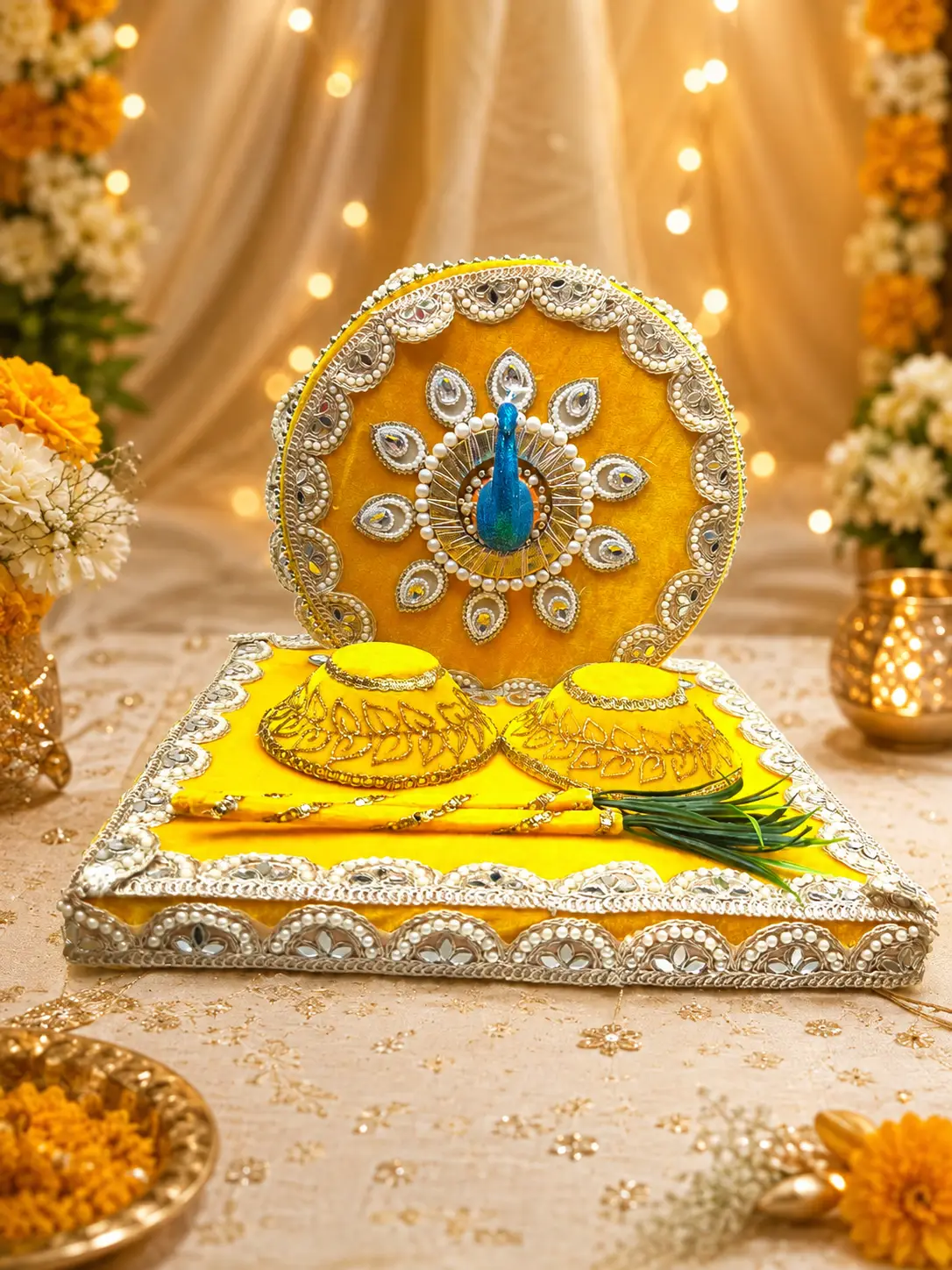 Peacock Haldi Ritual Set