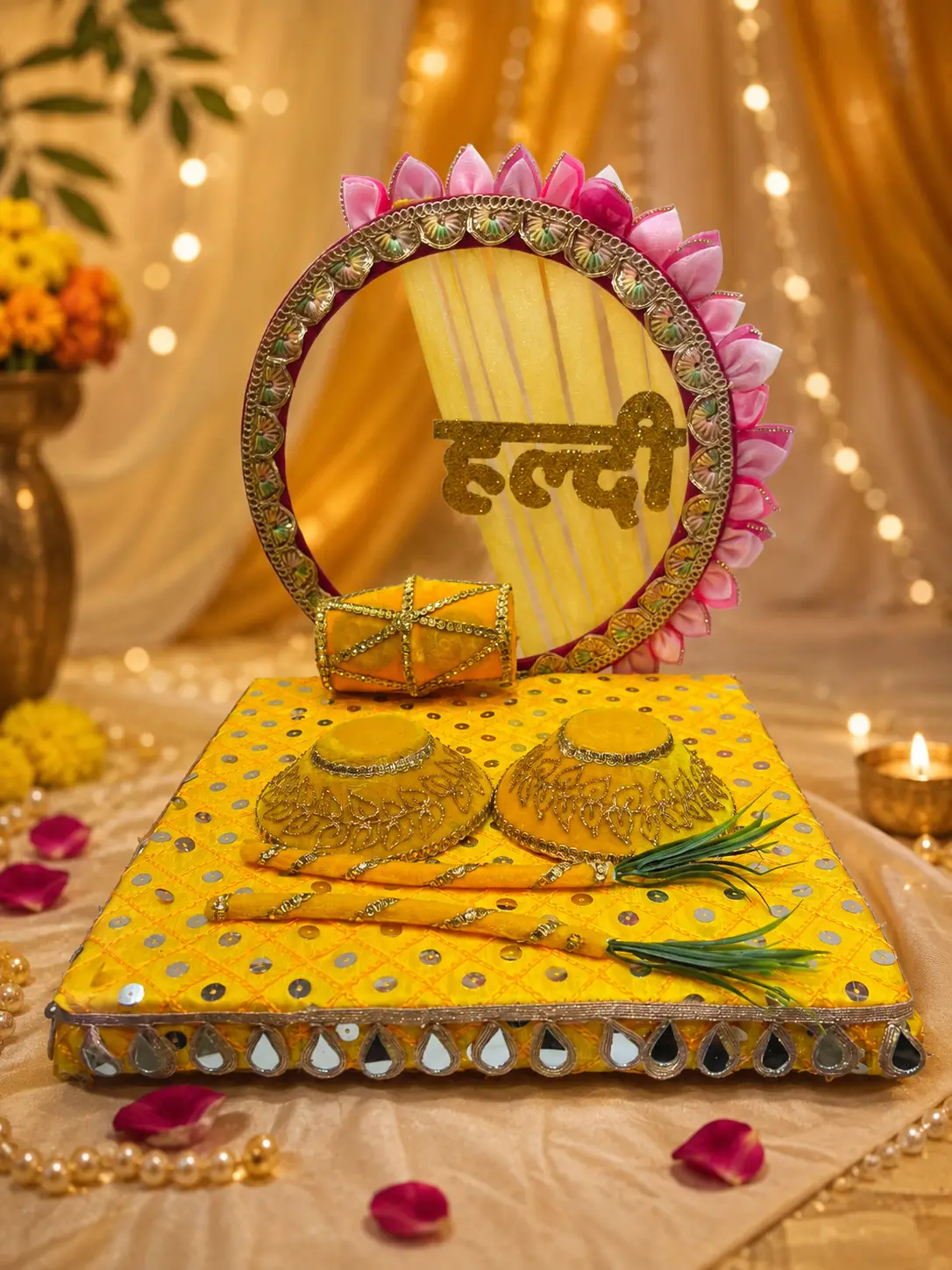 Floral Haldi Ritual Platter