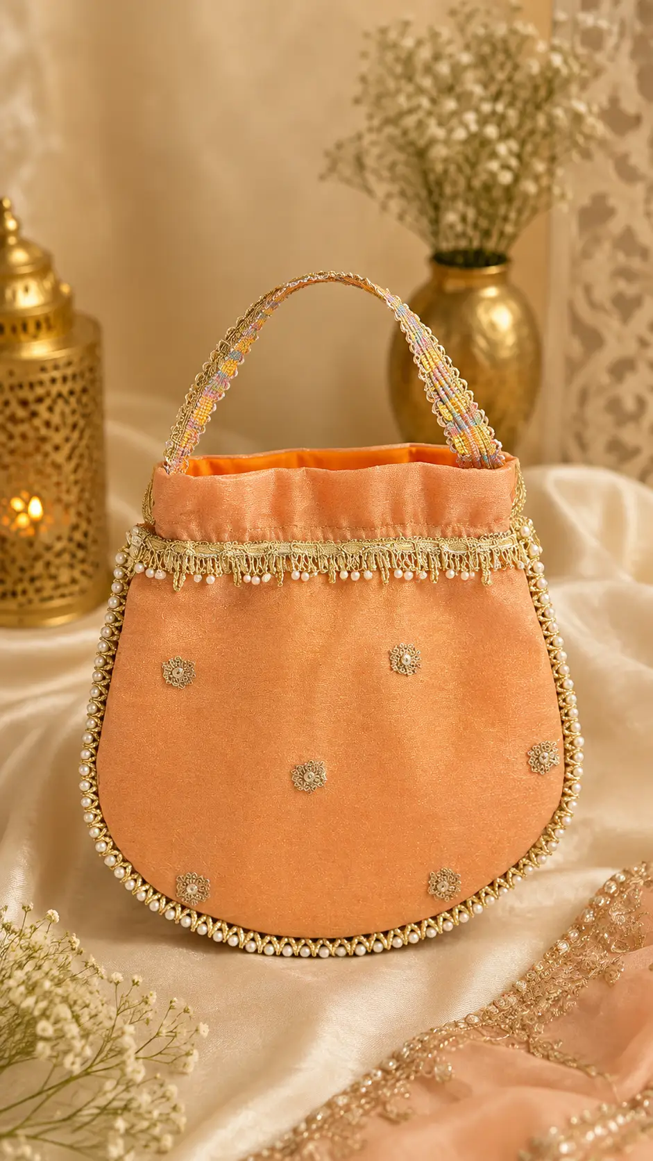 Peach Pearl Potli