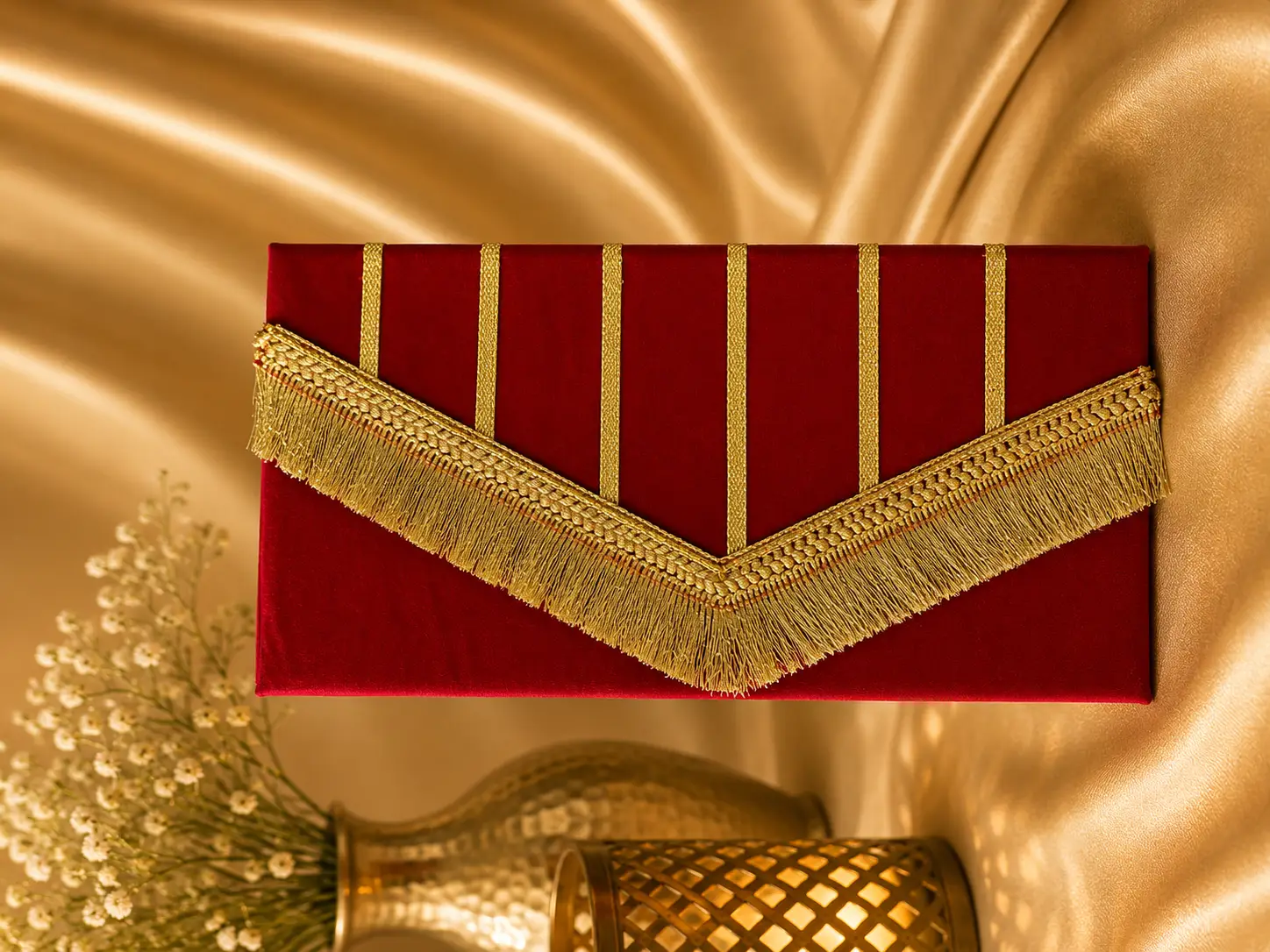 Crimson Fringe Envelope