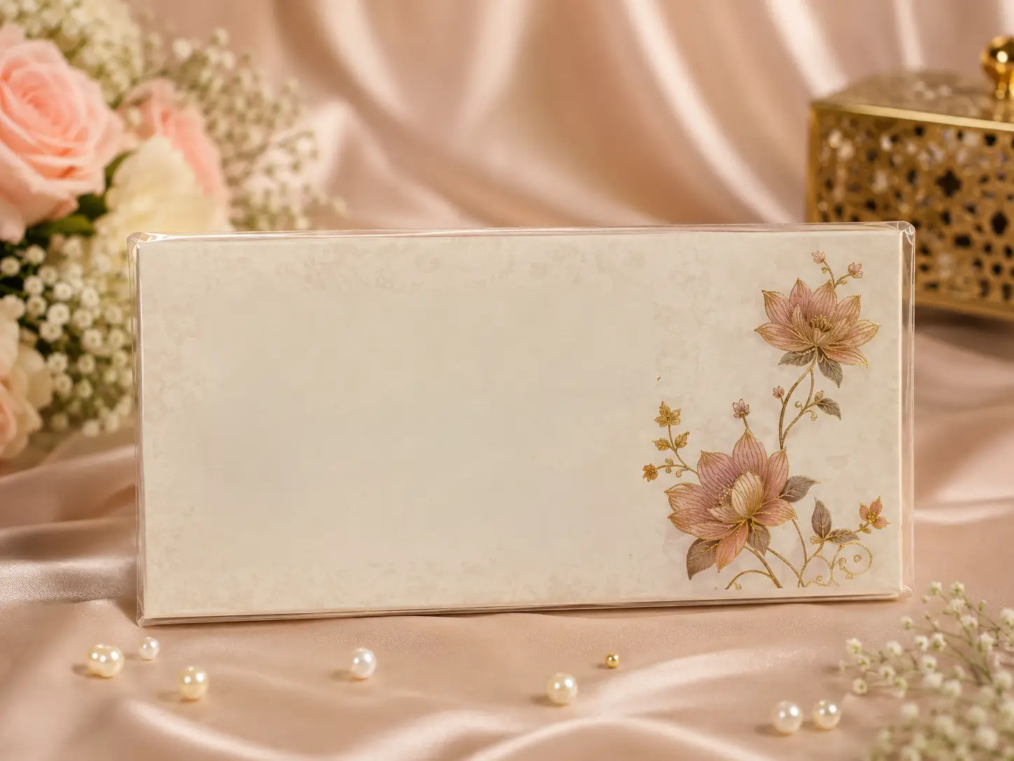 Golden Floral Shagun Envelope