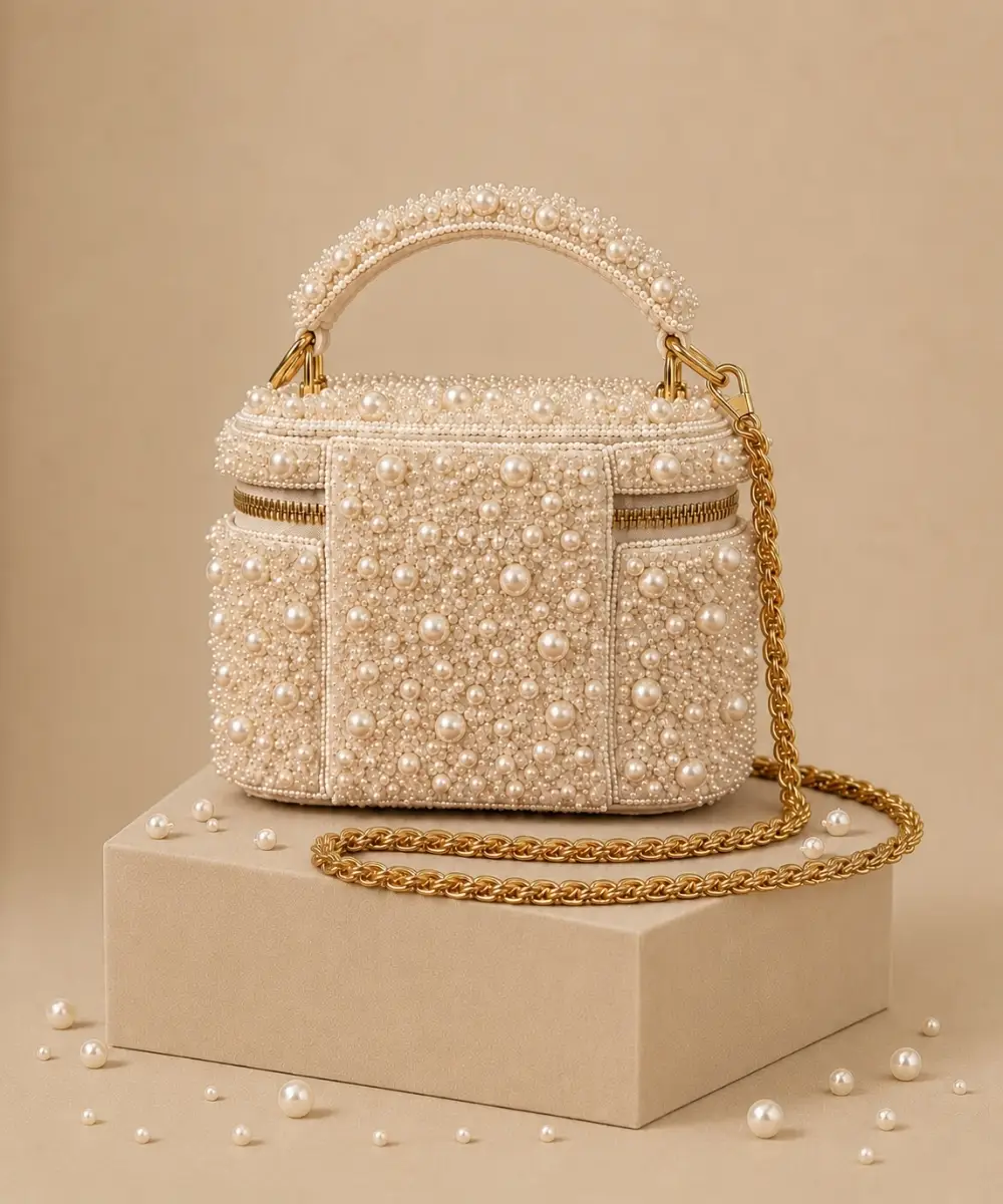 Pearl Embellished Vanity Bag