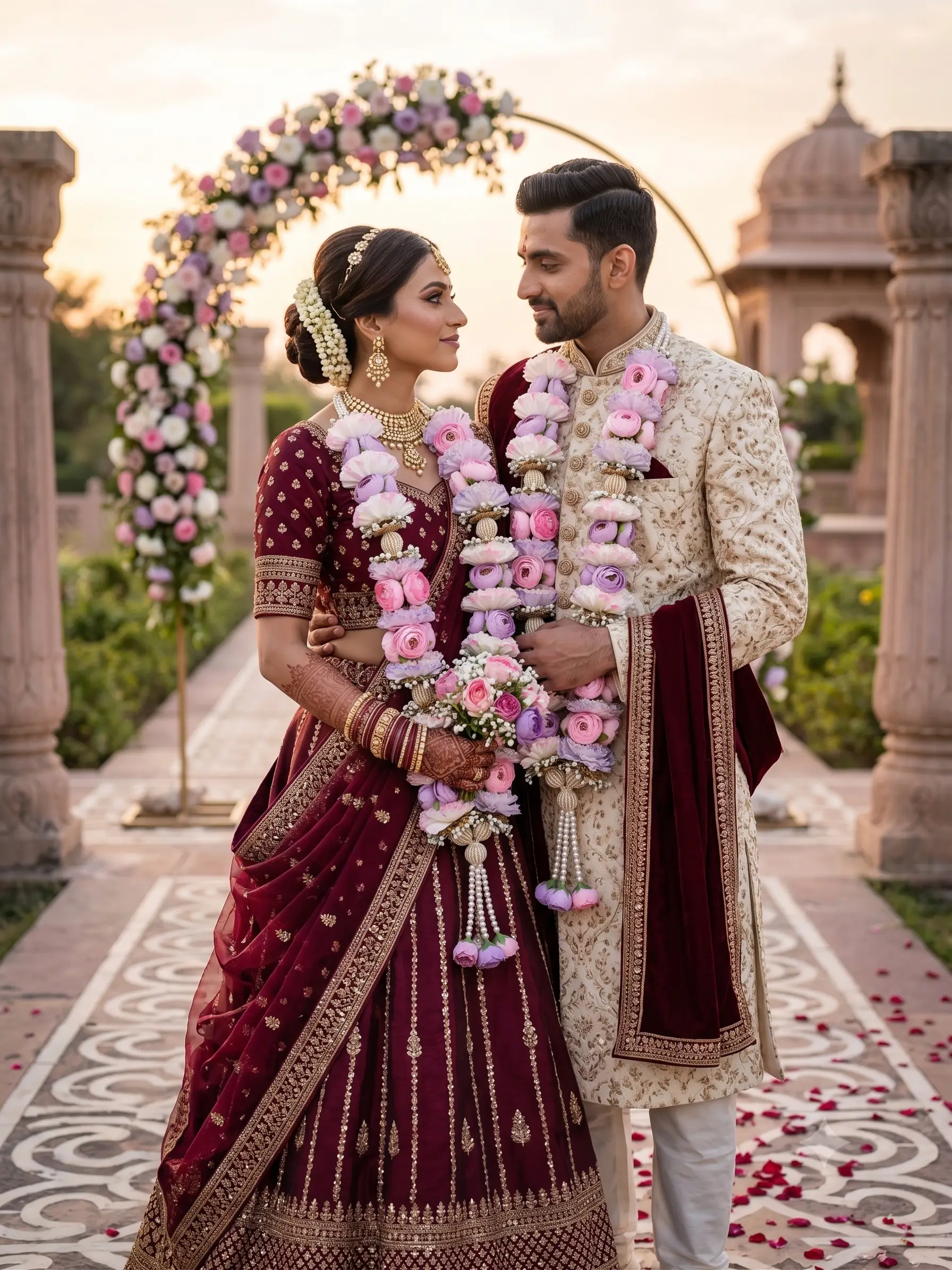 Hues of mauve Varmaala