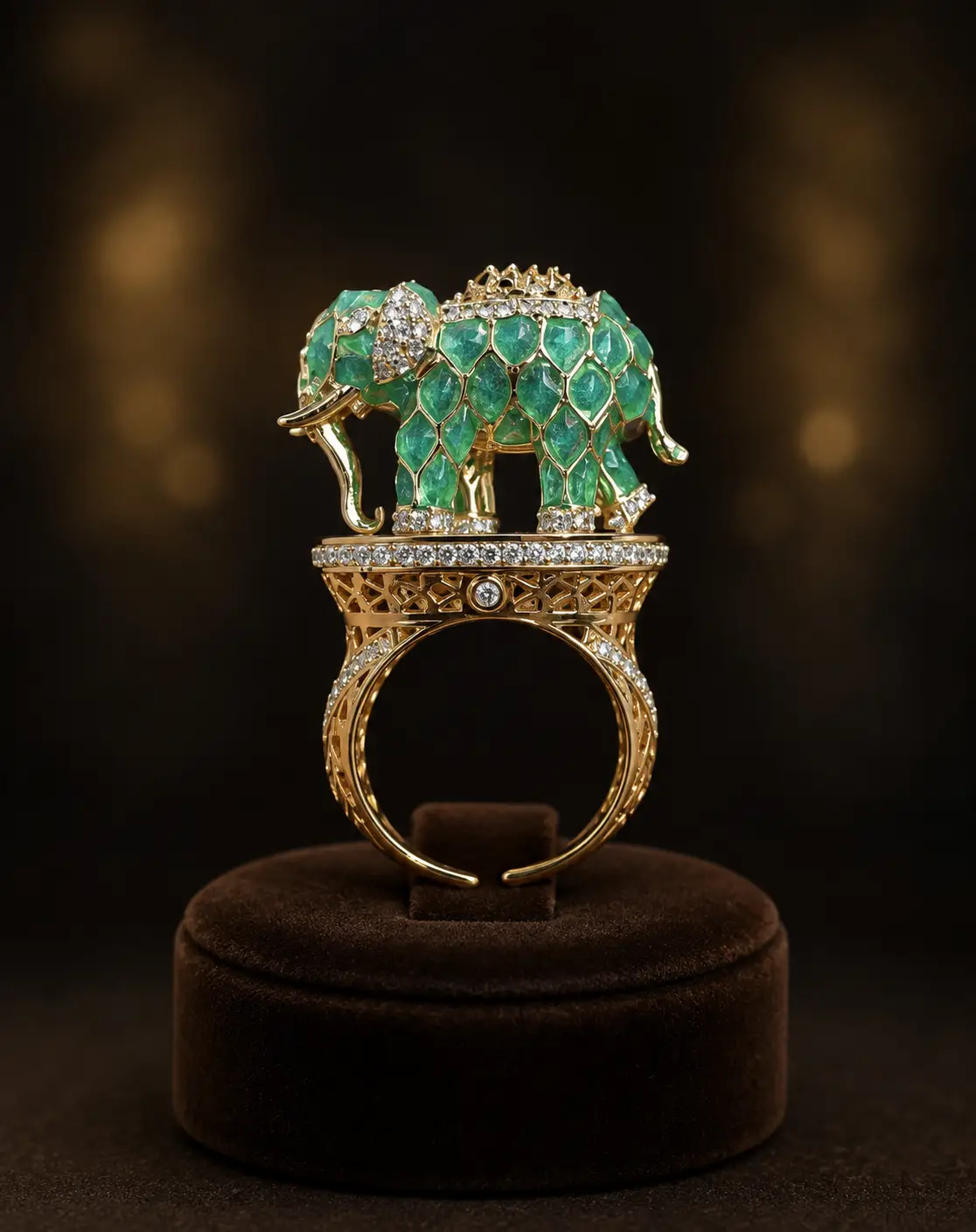 Emerald Elephant Ring