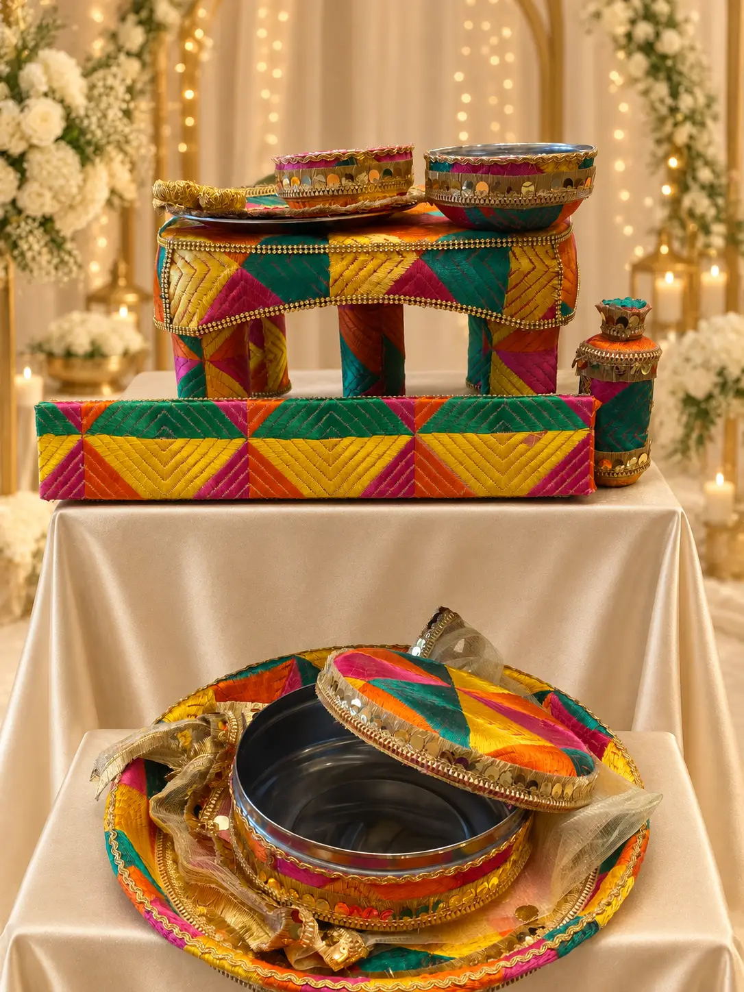 Golden Grace Chowki Set