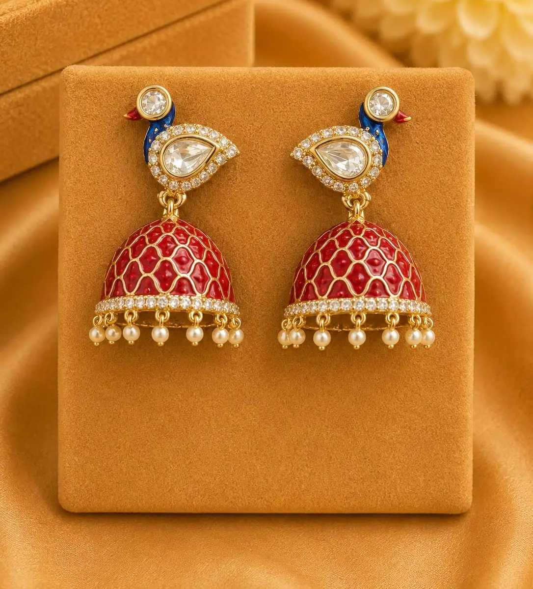 Ruby Jhumka Earrings
