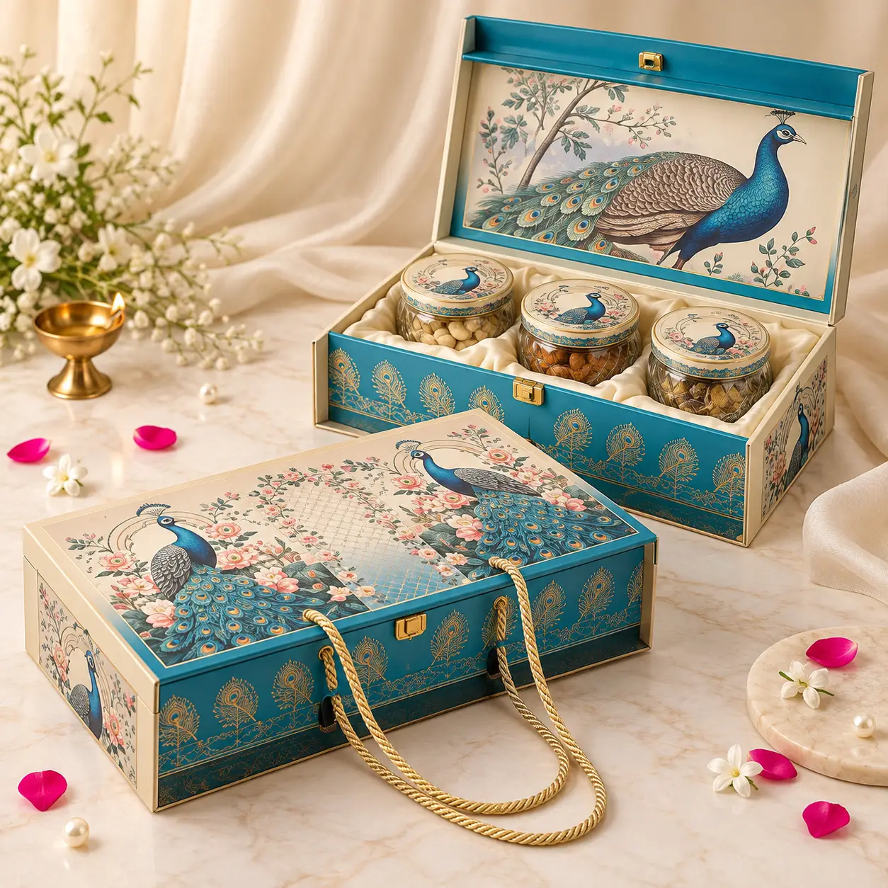 Blue Peacock Heritage Box (Pack Of 25)