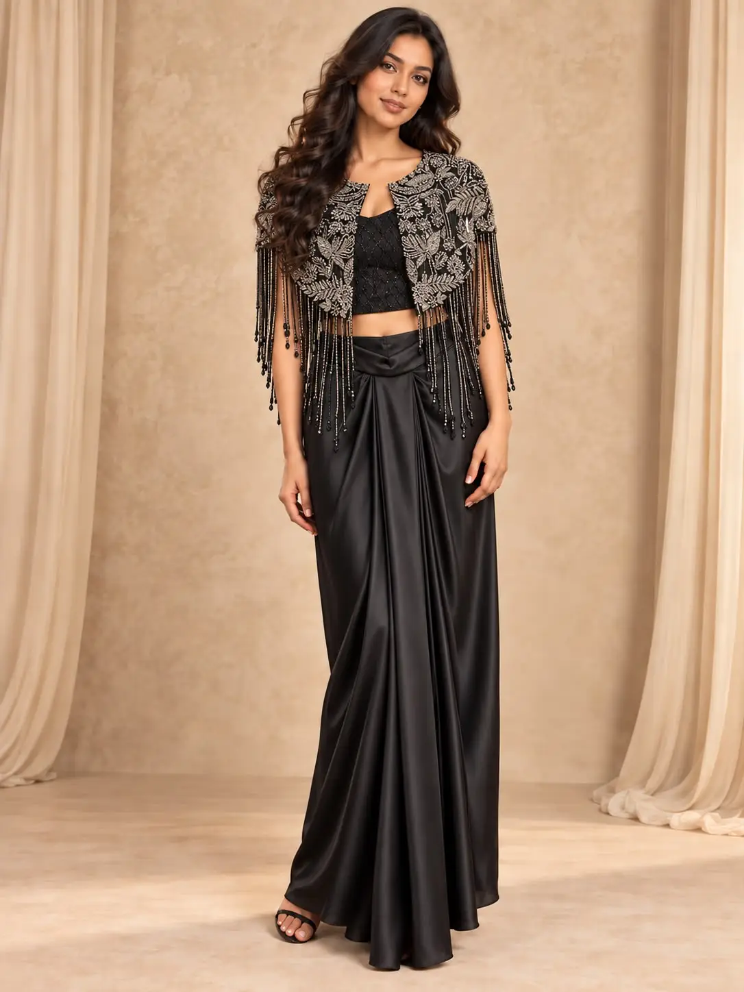 Midnight Noir Cape Set