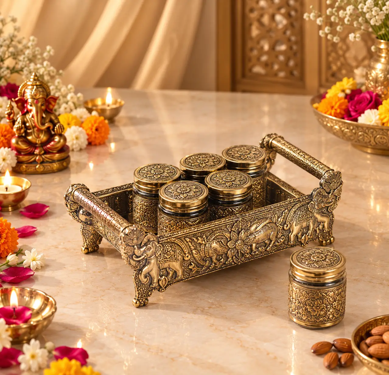 Elephant Dry Fruit Gift Tray (Pack Of 25)