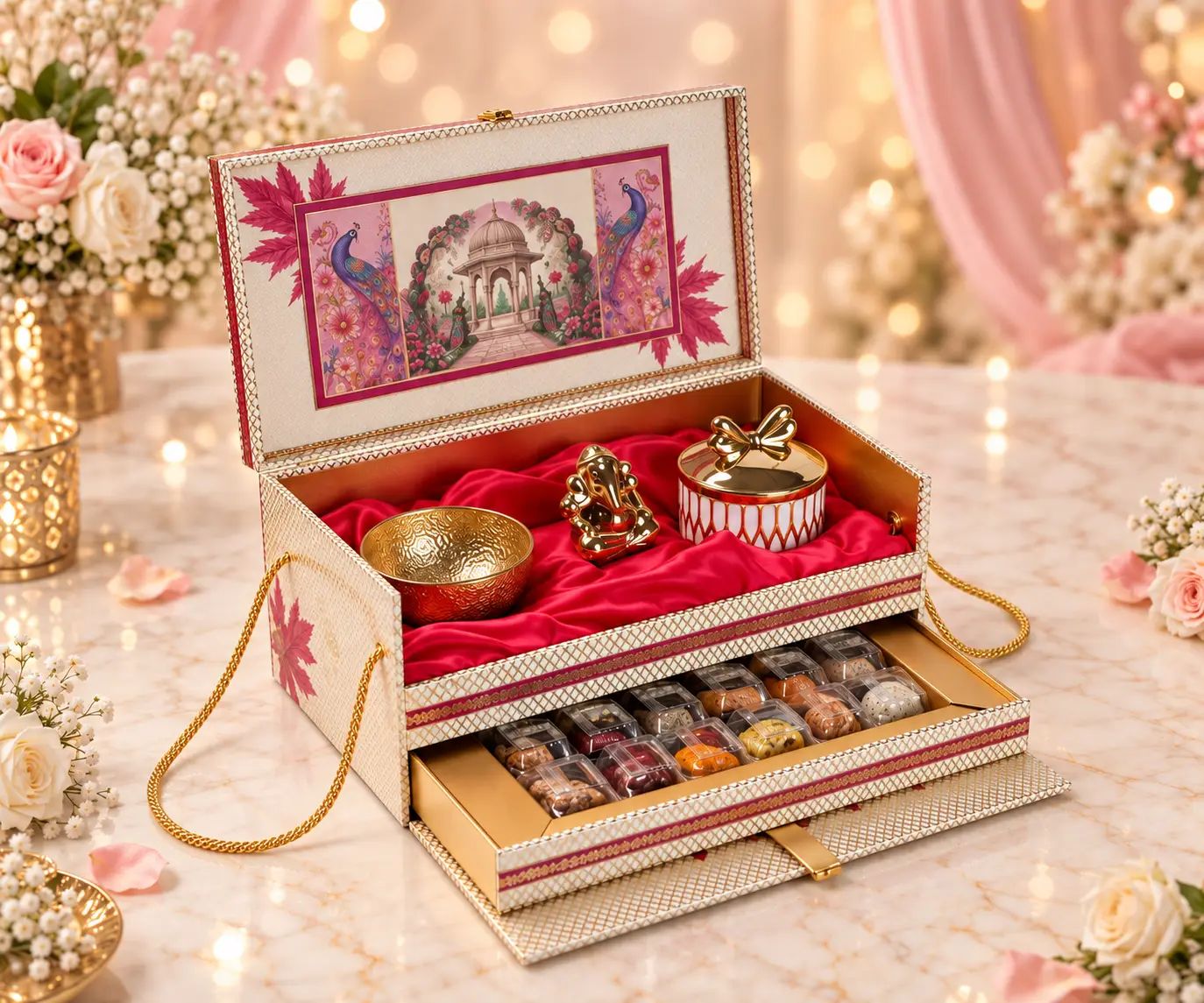 Peacock Palace Invite Box (Pack Of 25)