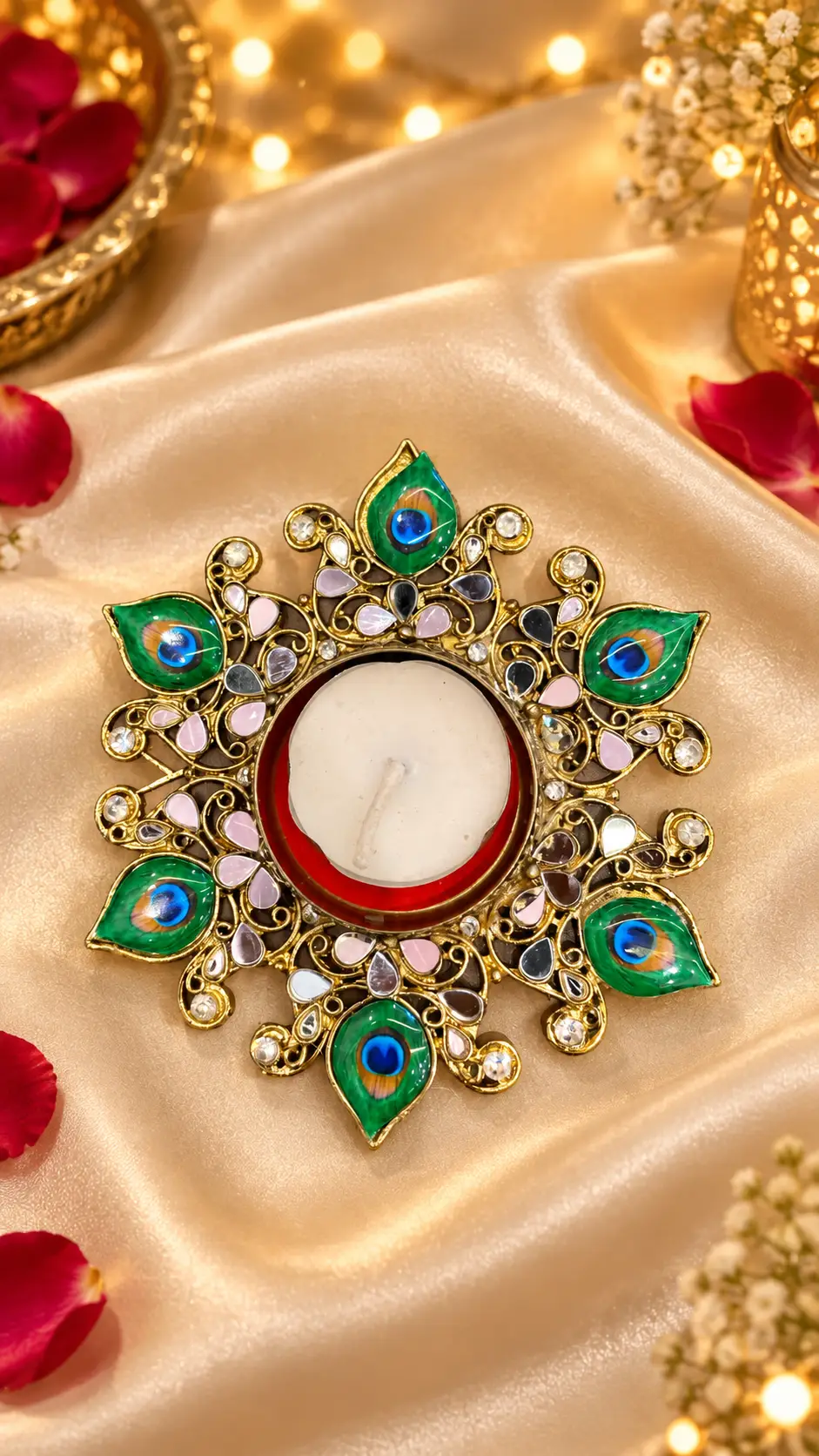 Elegant Morpankh Diya
