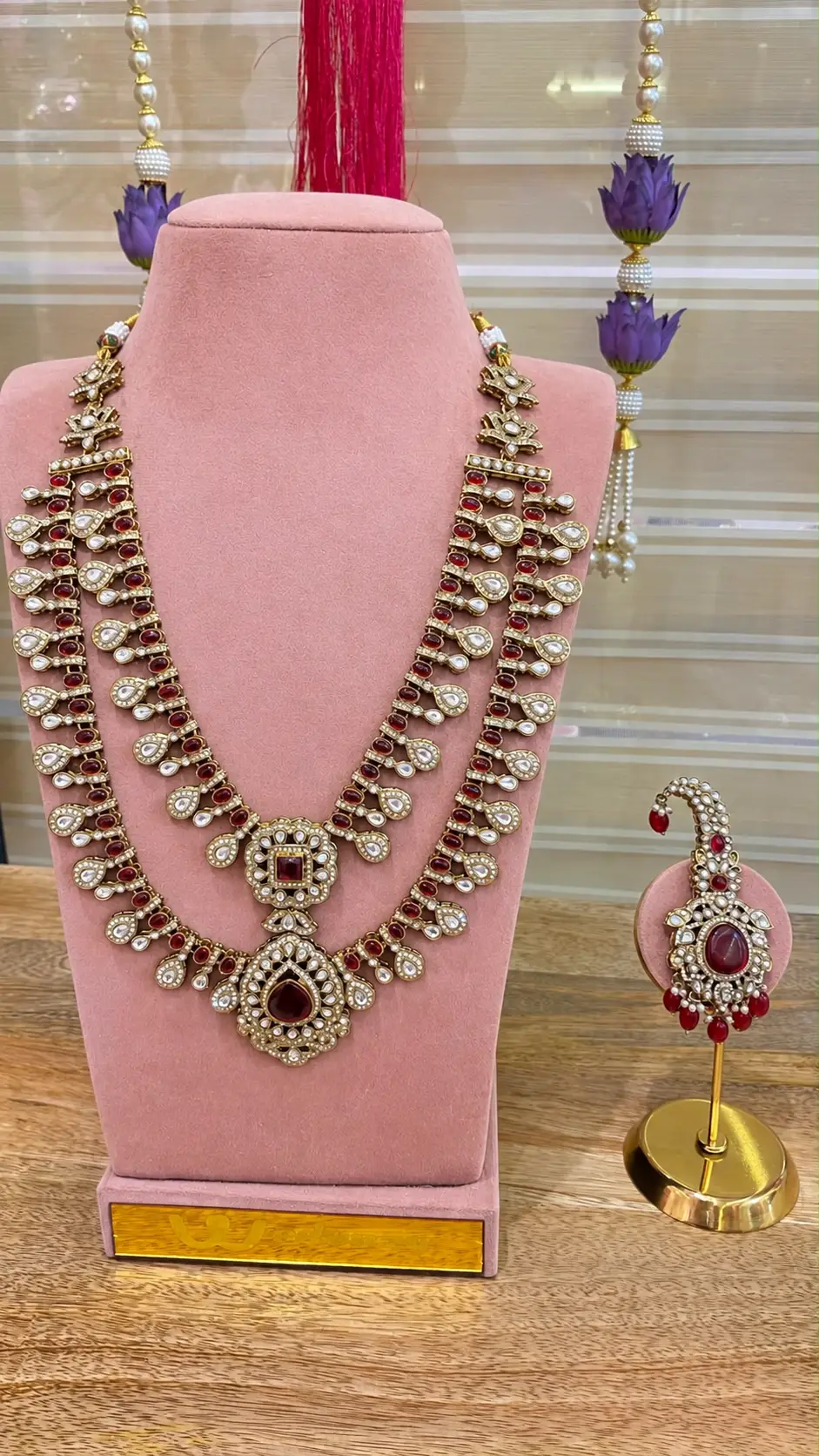 Regal Red Kundan Mala