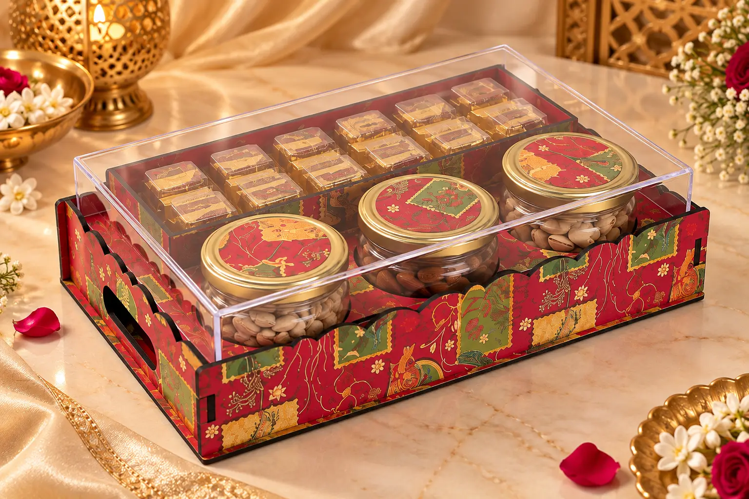 Festive Floral Box  (Pack Of 25)
