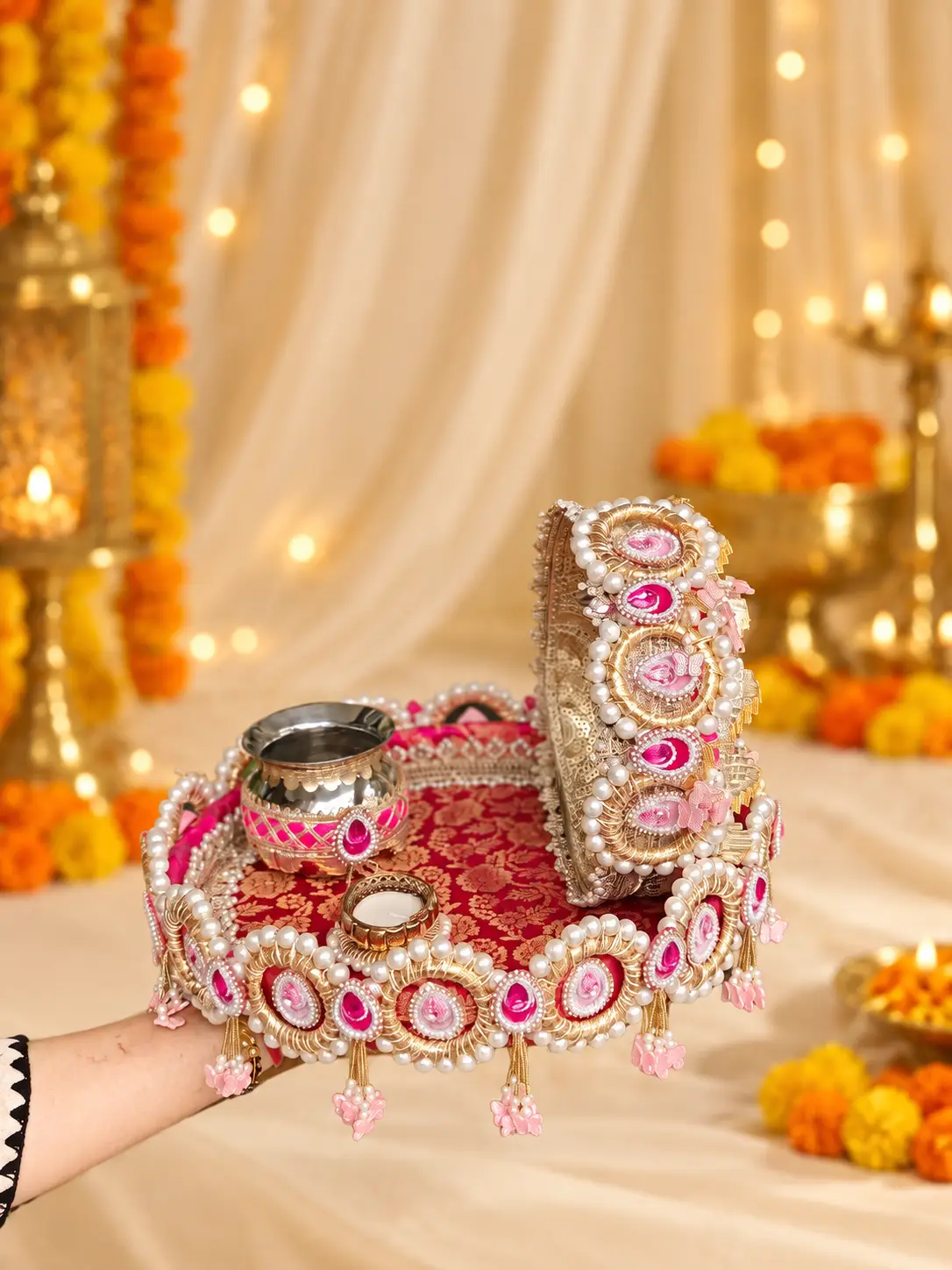 Ruby Karwa Thali