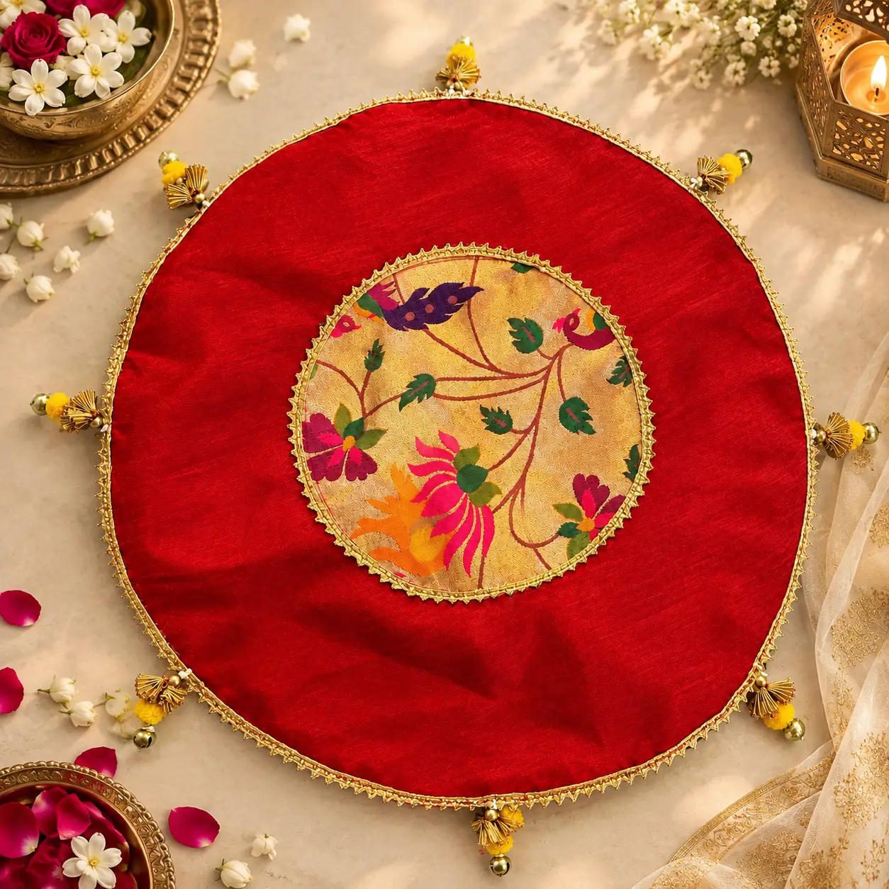 Embroidered Thali Cover (Pack Of 2)