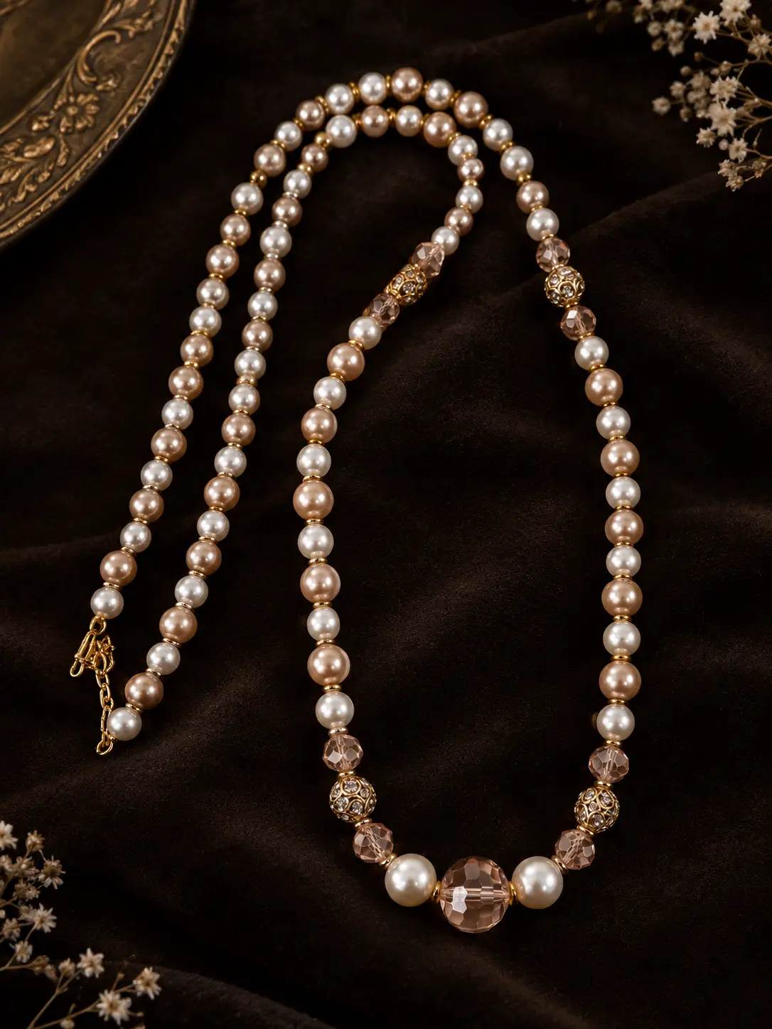Pearl Crystal Mala (Pack Of 10)