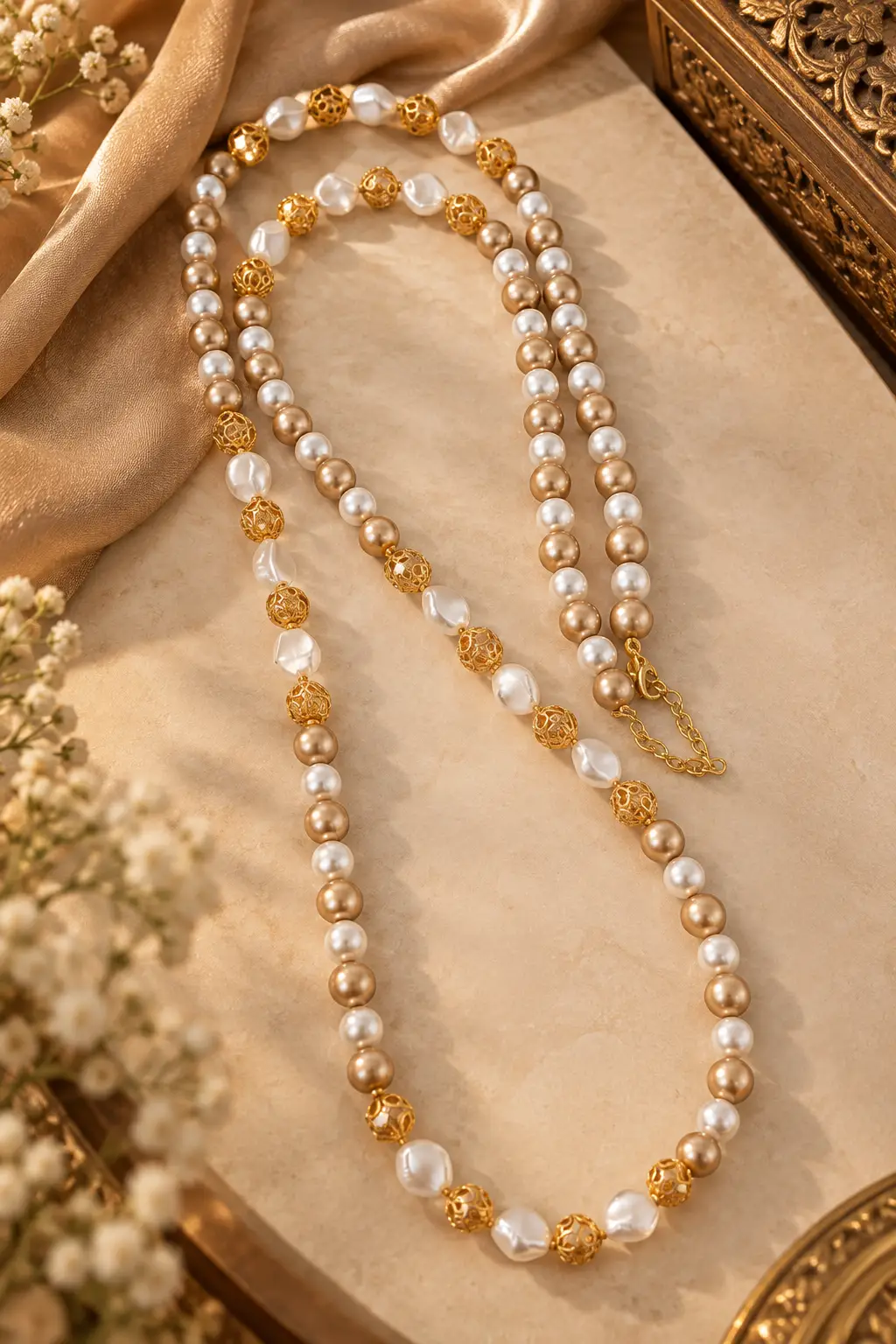 Pearl Filigree Mala (Pack Of 10)