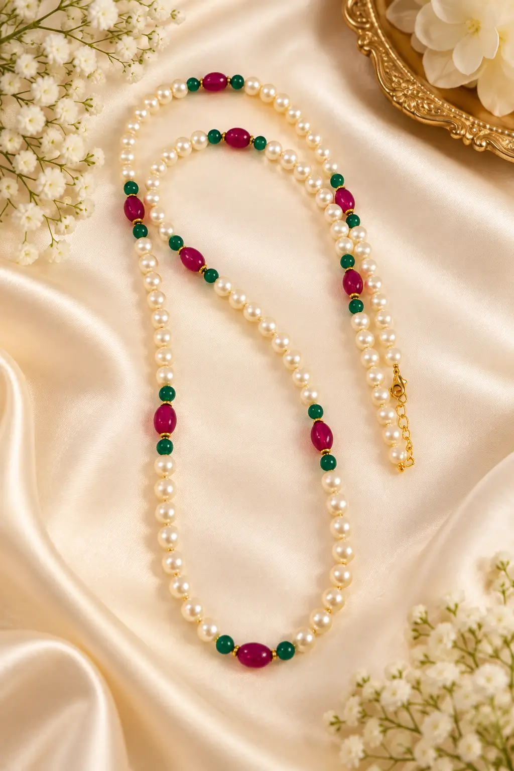 Pearl Beaded Mala (Pack Of 10)