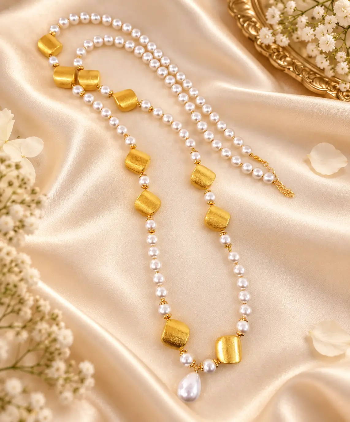 Golden Pearl Mala (Pack Of 10)