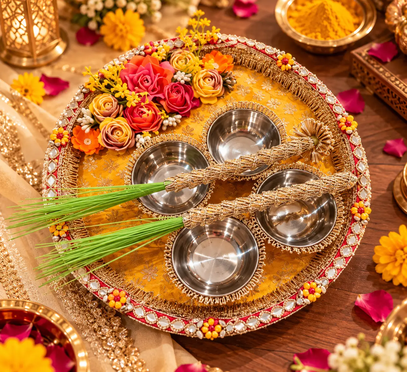 Floral Haldi Thali