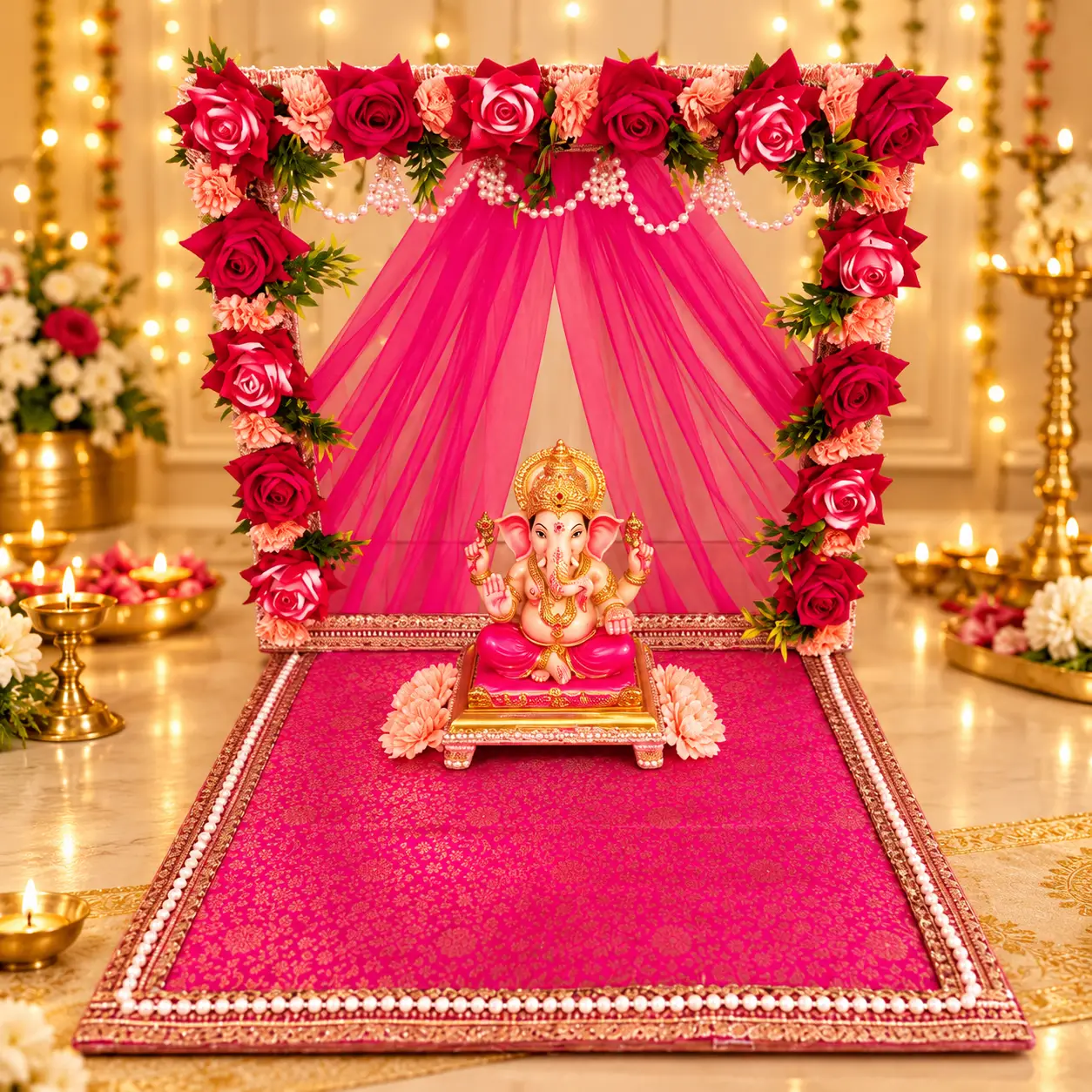 Rose Curtain Mandap