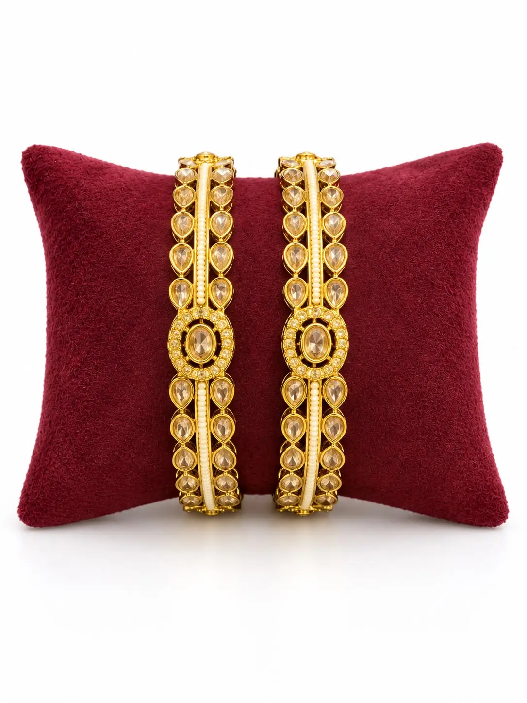Teardrop Kundan Kada Pair