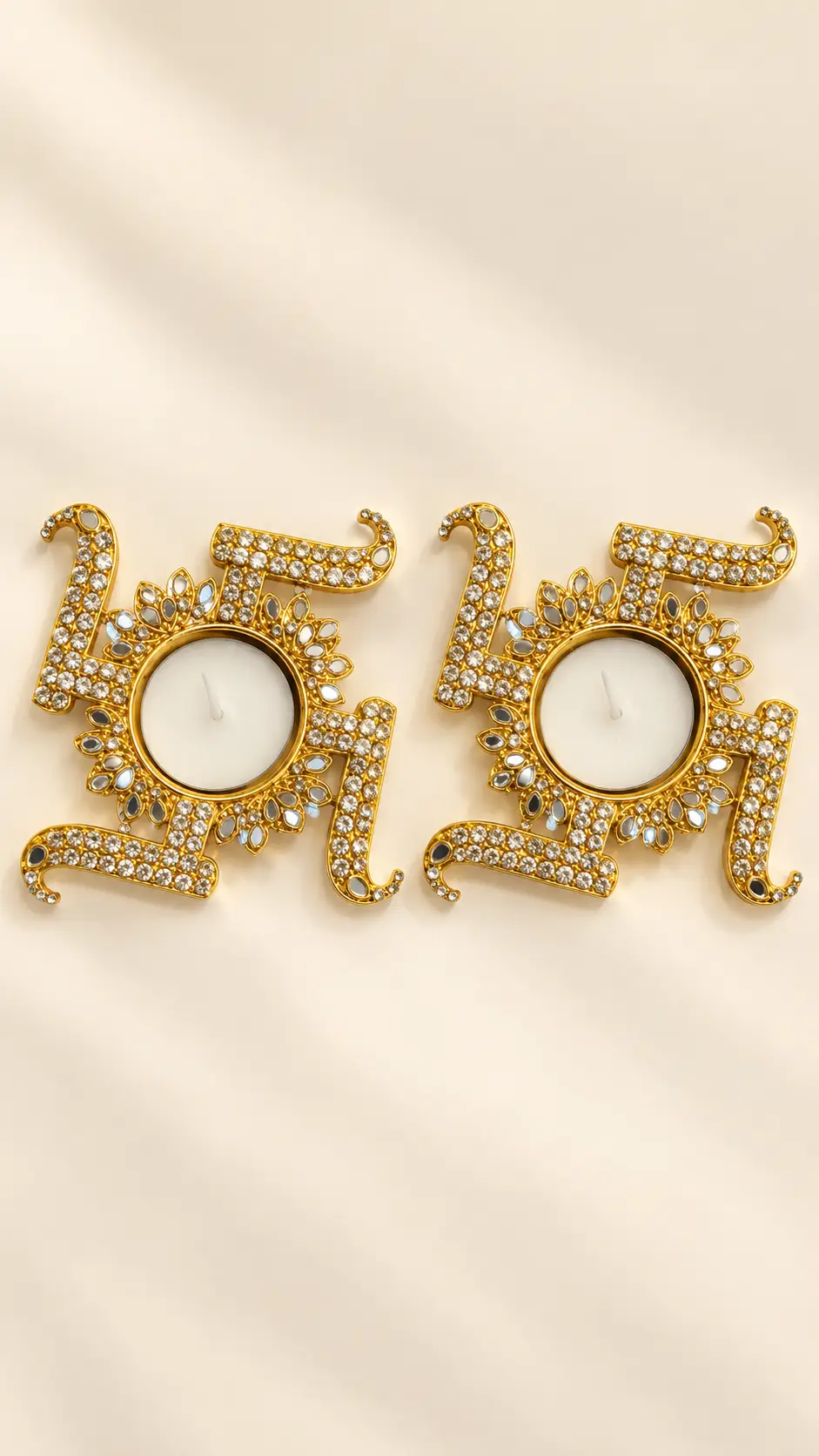 Swastik Sparkle Diya (Pack Of 2)