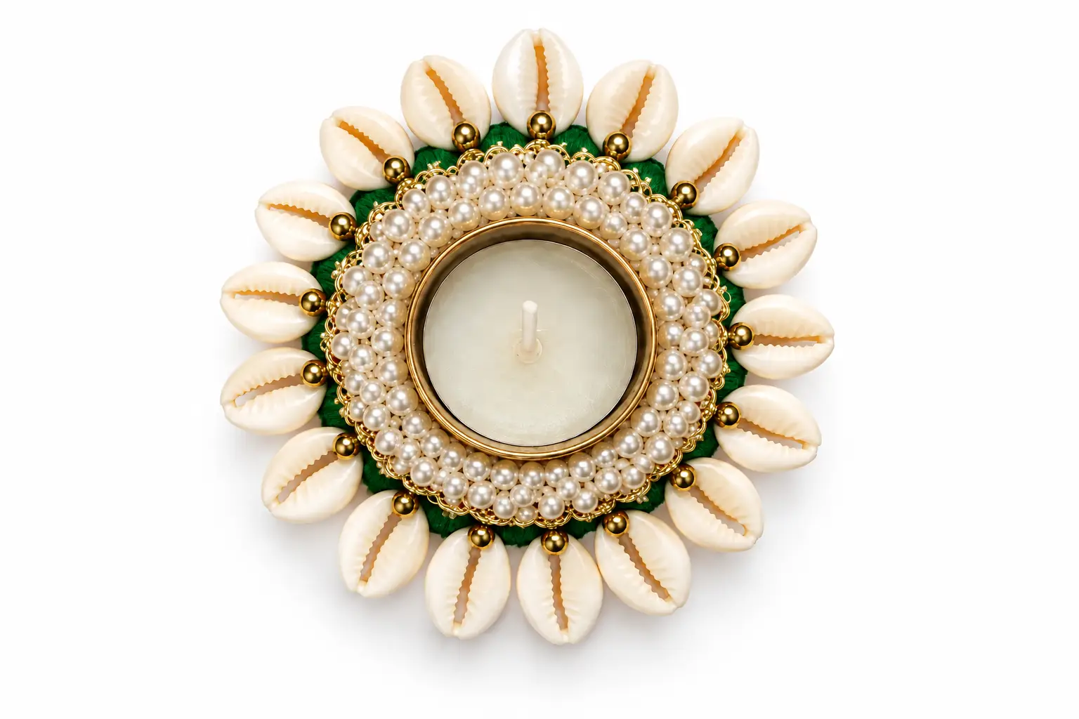 Shell Pearl Diya (Pack Of 2)