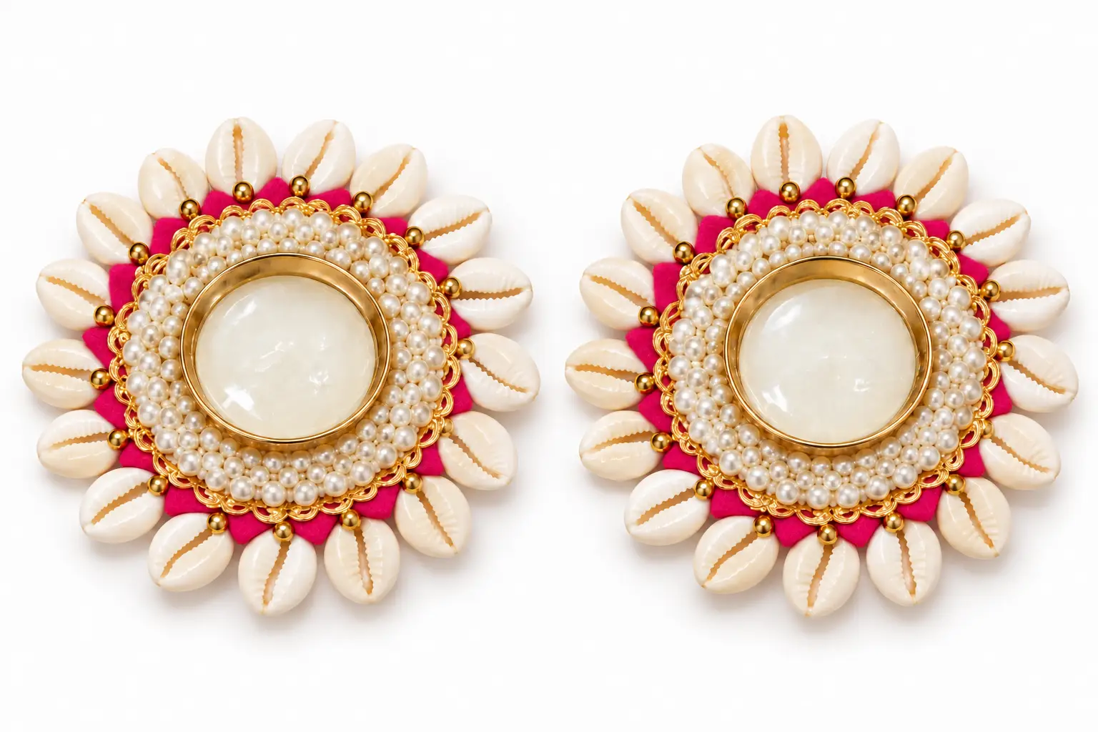 Shell Pearl Diya (Pack Of 2)