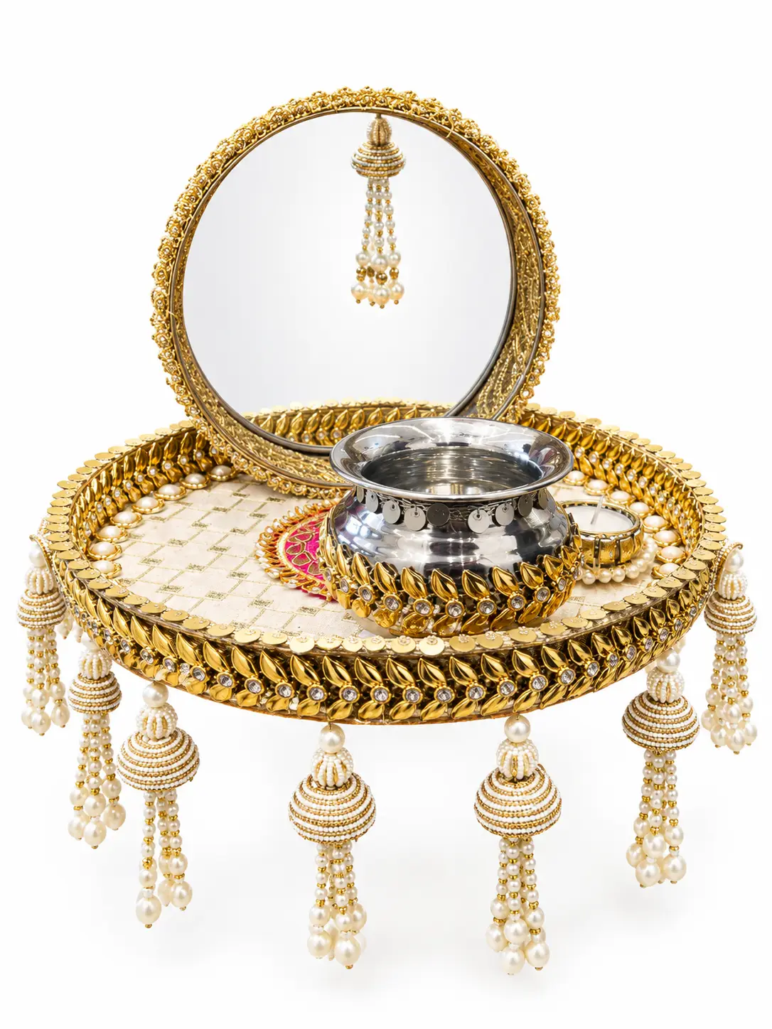 White Royal Karwa Set