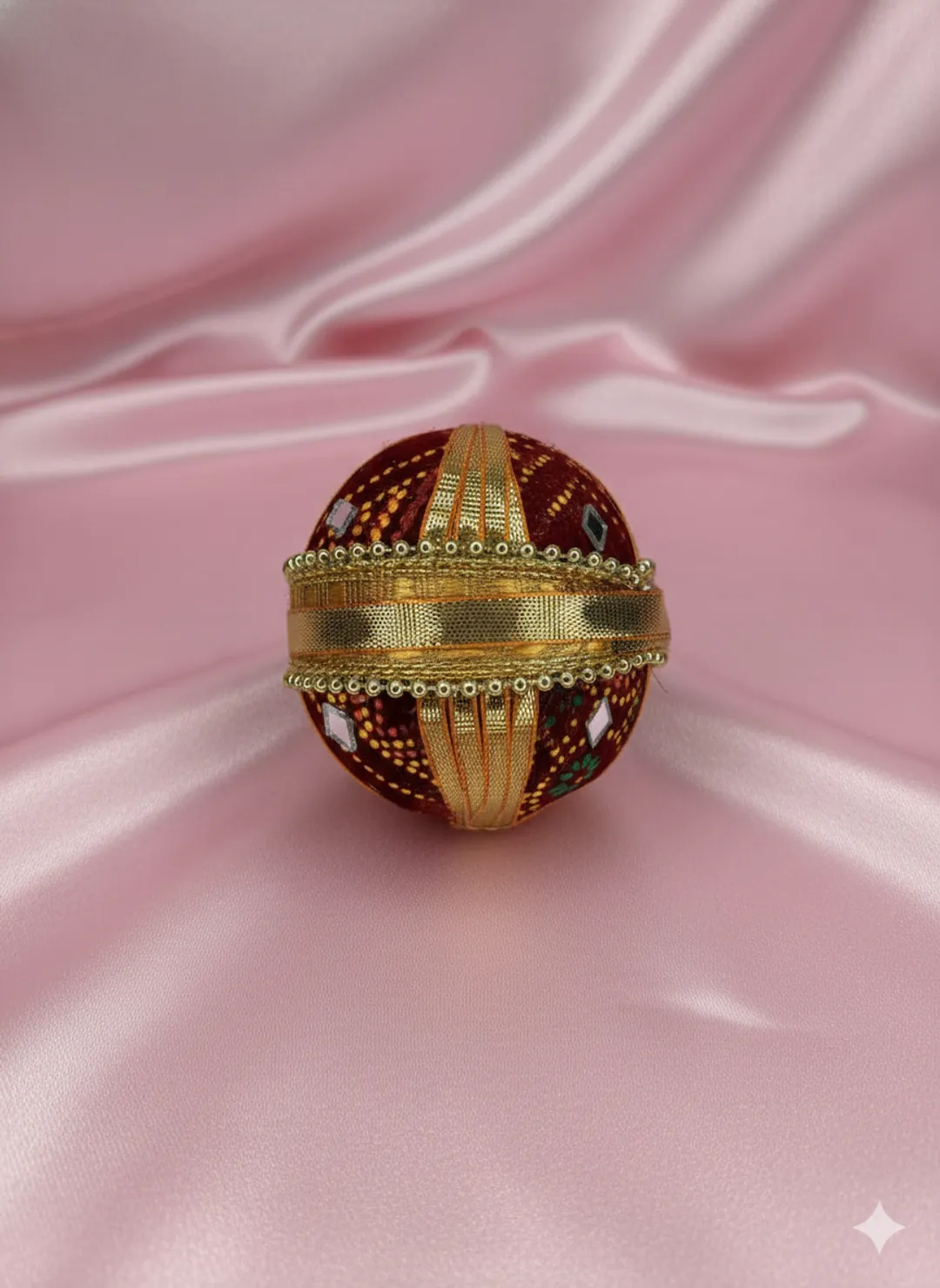 Maroon Velvet Wedding Nariyal