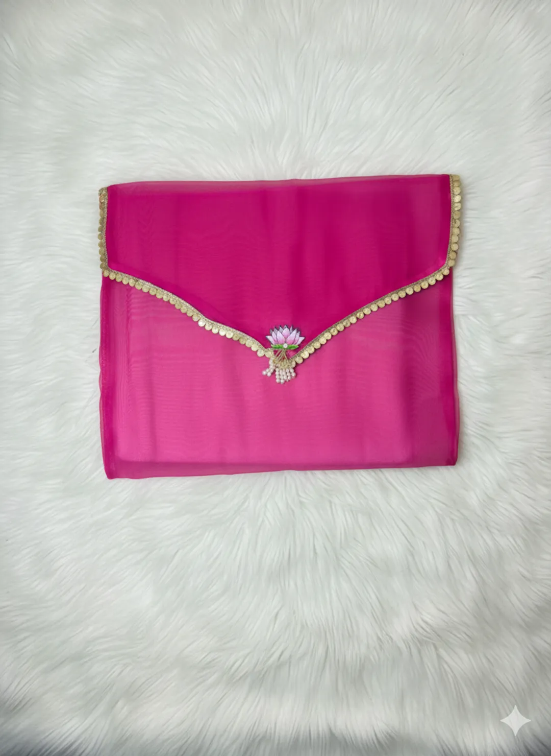 Hot Pink Sheer Saree Cover