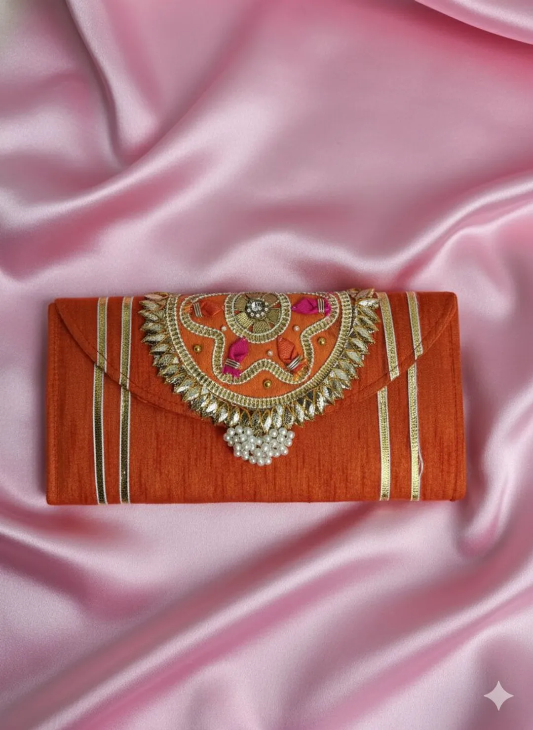 Orange Silk Wedding Envelope